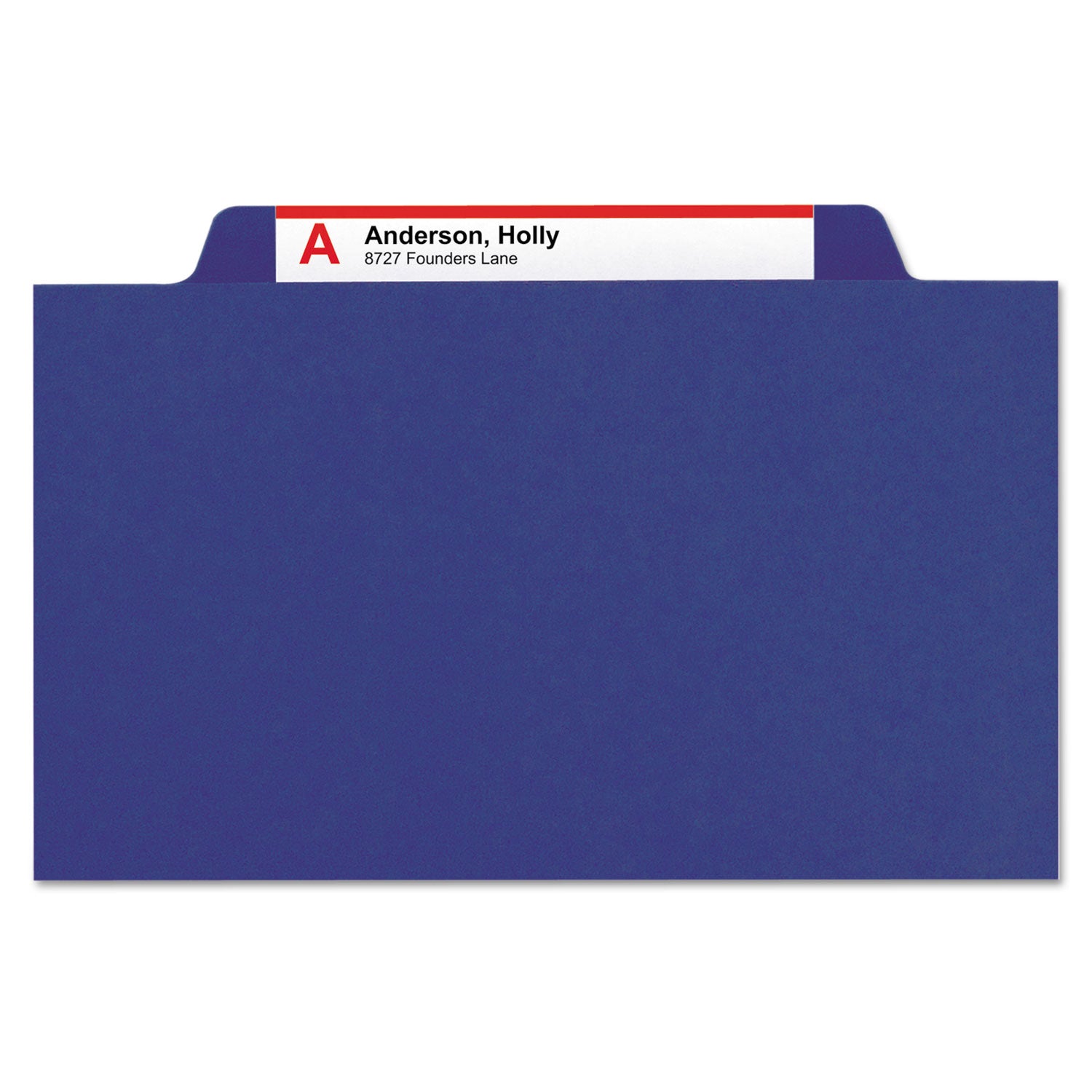 Smead 6-Section Pressboard Top Tab Pocket Classification Folders, 6 SafeSHIELD Fasteners, 2 Dividers, Letter Size, Dark Blue, 10/BX