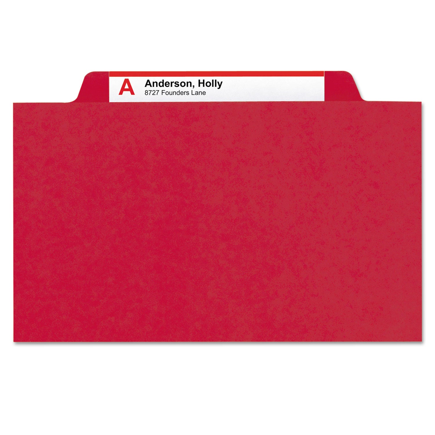 Smead 6-Section Pressboard Top Tab Pocket Classification Folders, 6 SafeSHIELD Fasteners, 2 Dividers, Letter Size, Bright Red,10/BX