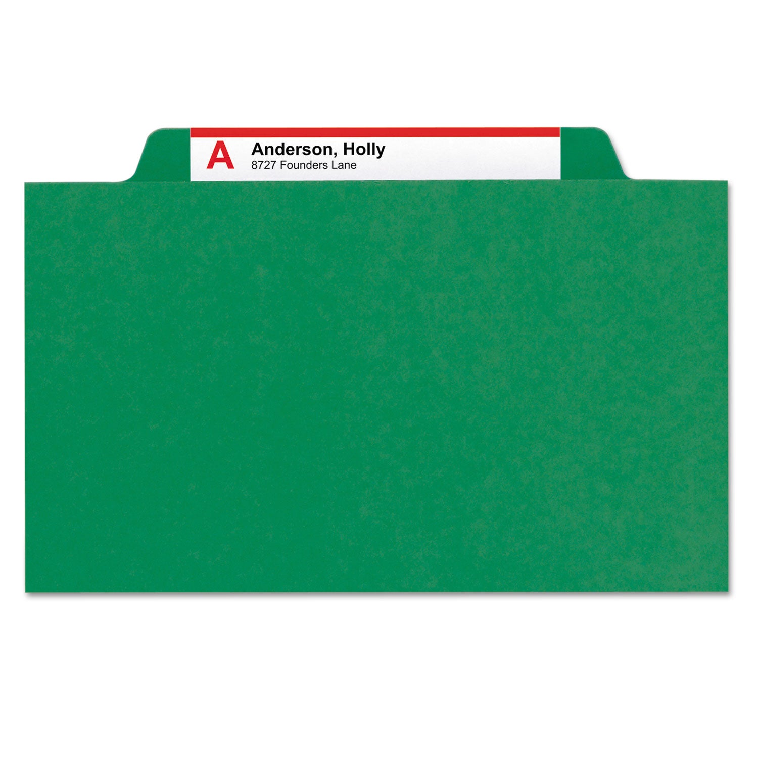 Smead 6-Section Pressboard Top Tab Pocket Classification Folders, 6 SafeSHIELD Fasteners, 2 Dividers, Letter Size, Green, 10/Box
