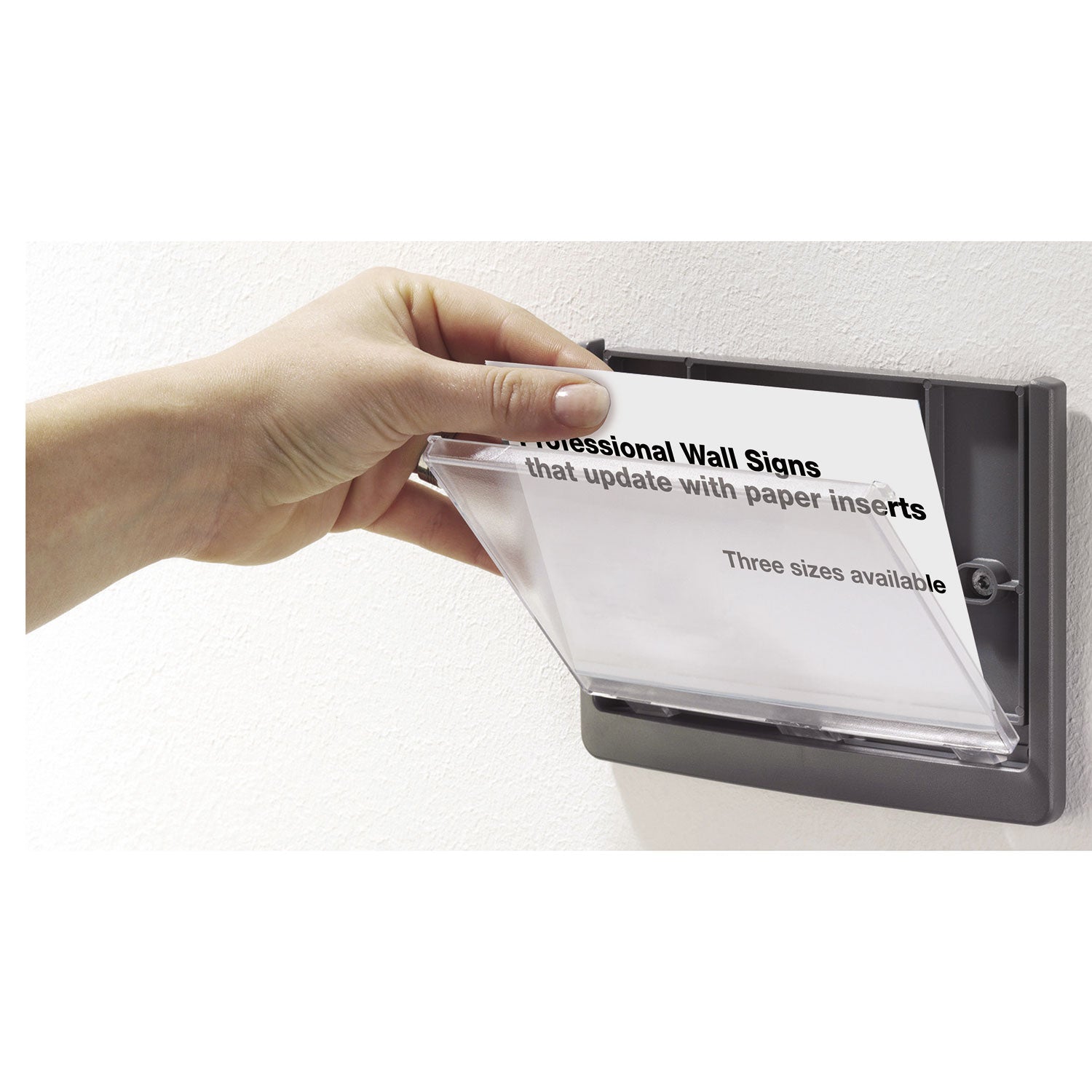 Durable® Click Sign Holder For Interior Walls, 6.75 x 0.63 x 5.13, Gray