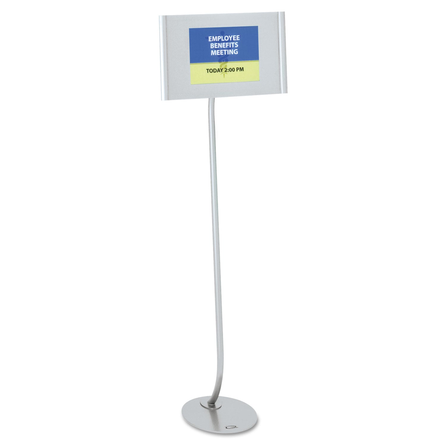 Quartet® Designer Sign Stand, Silver Aluminum Frame, 11 X 17