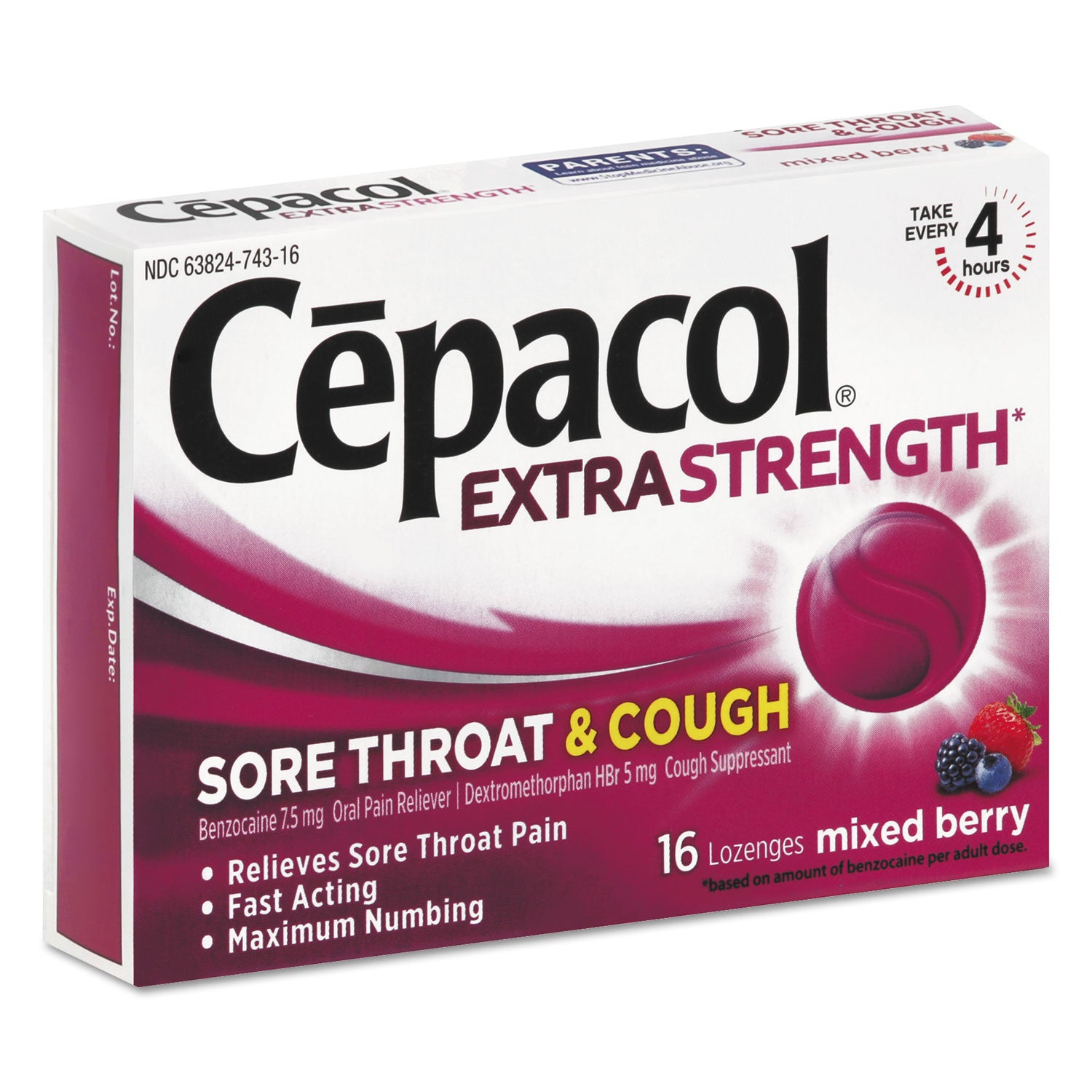 Cepacol® Sore Throat And Cough Lozenges, Mixed Berry, 16 Lozenges