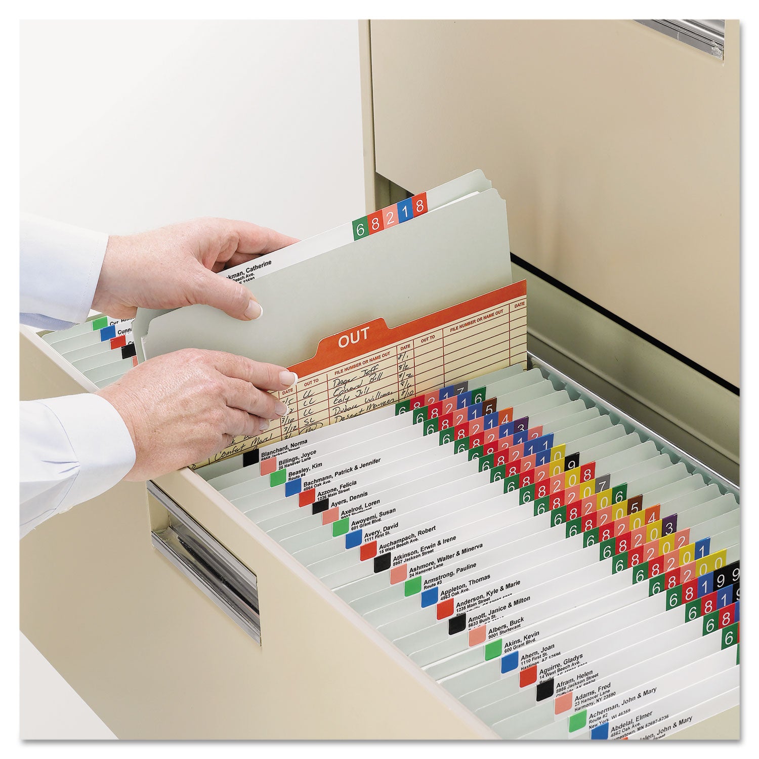 Smead Recycled Pressboard Fastener Folders, Straight Tabs, Two SafeSHIELD Fasteners, 2" Expansion, Letter Size, Gray-Green, 25/Box