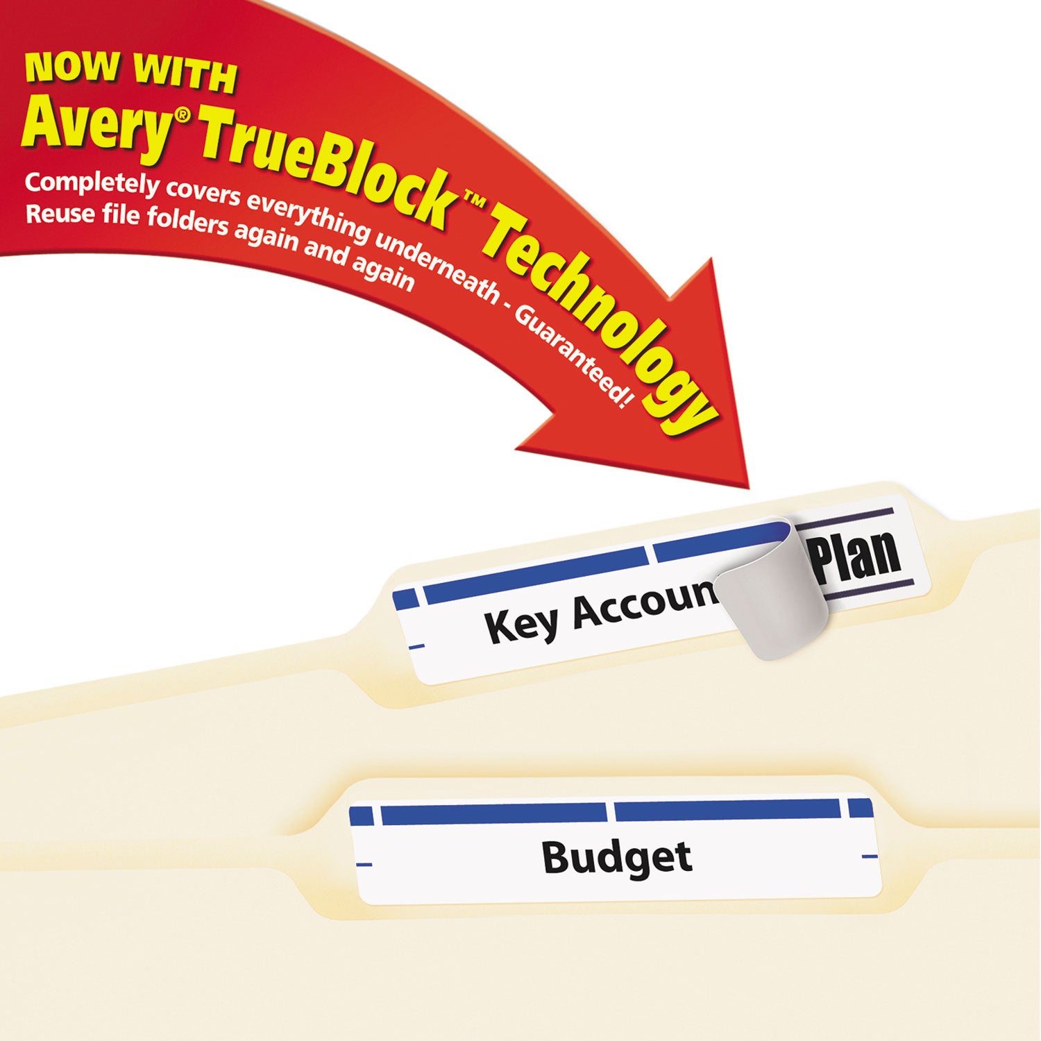 Avery® Permanent TrueBlock File Folder Labels with Sure Feed Technology, 0.66 x 3.44, Blue/White, 30/Sheet, 50 Sheets/Box