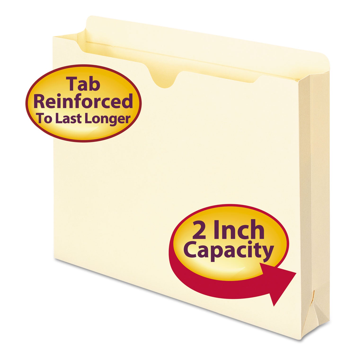 Smead Manila File Jackets, 2-Ply Straight Tab, Letter Size, Manila, 50/box