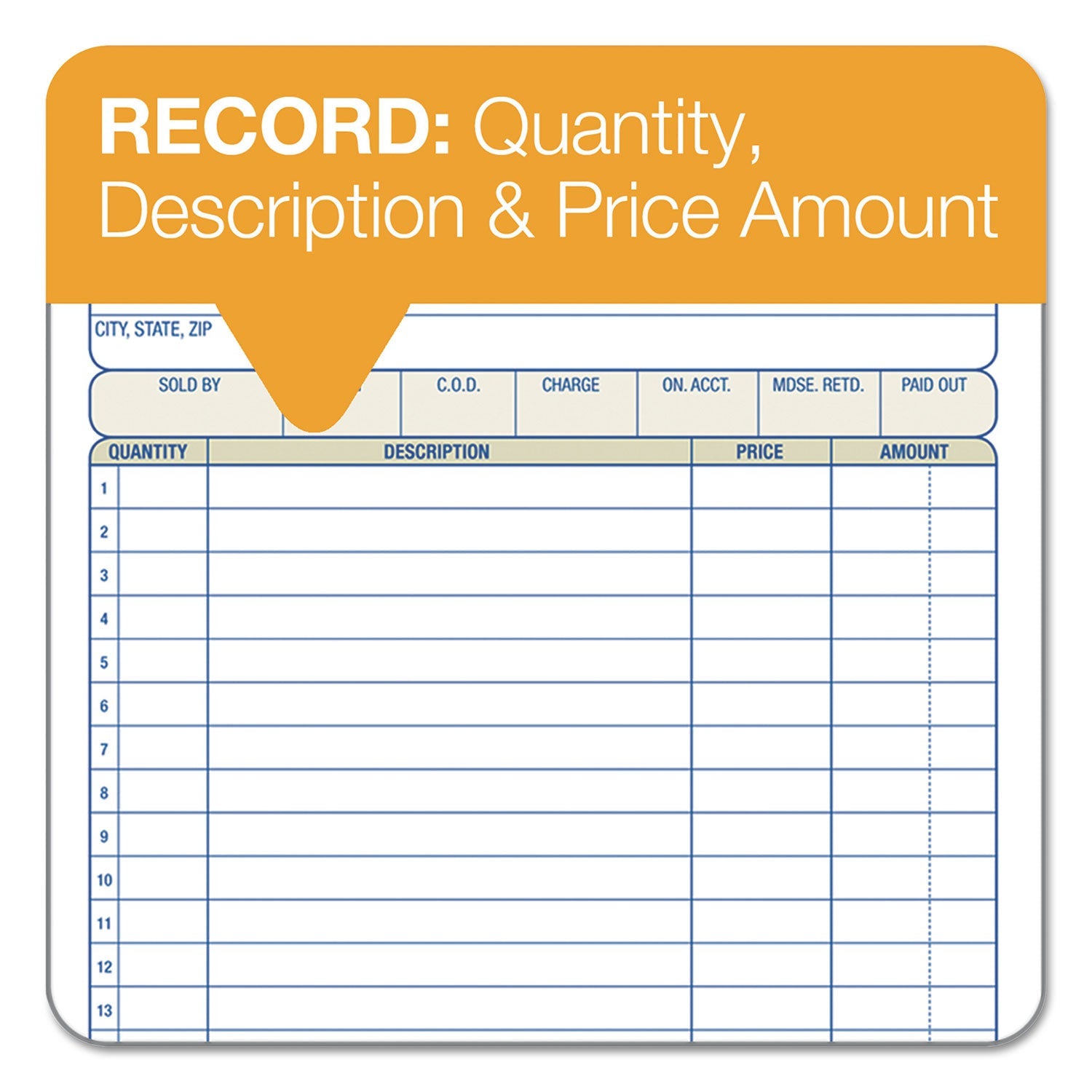 Adams® Multipart Sales Order Pad, 18 Lines, Two-Part Carbonless, 5.56 x 7.94, 50 Forms Total