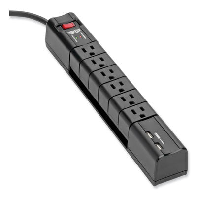 Tripp Lite Protect It! Surge Protector, 6 AC Outlets/2 USB Ports, 8 ft Cord, 1,080 J, Black Flipcost Flipcost