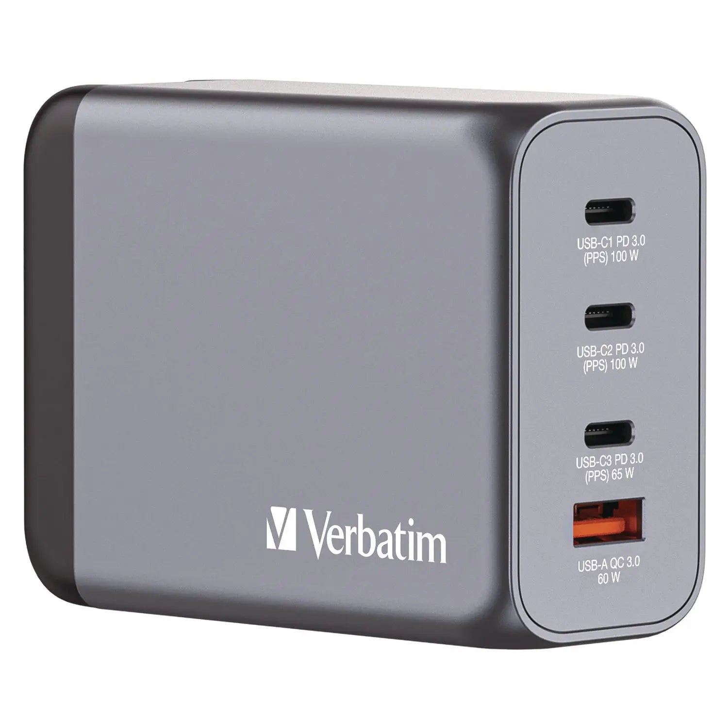 200 W 4-Port GaN Wall Charger, Black/Gray