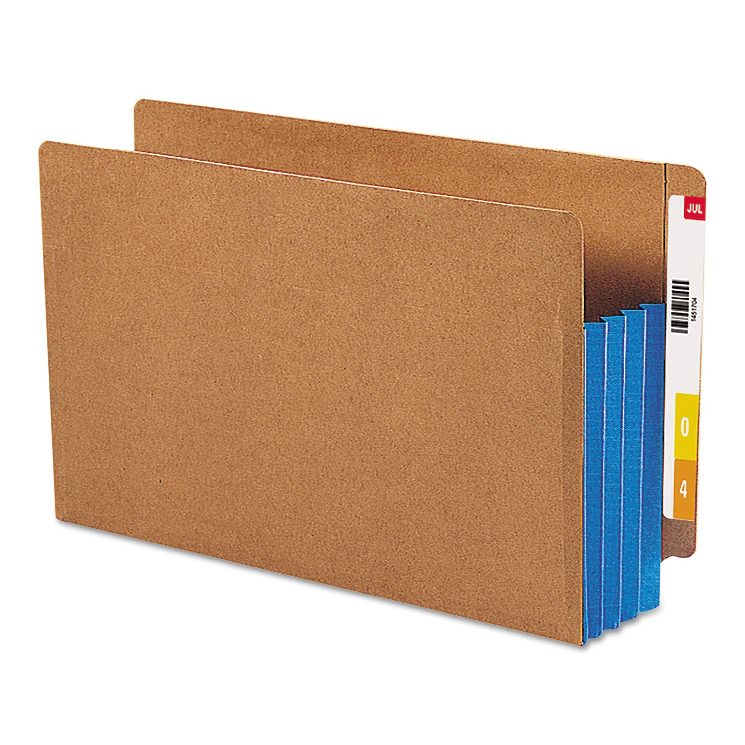 Redrope Drop-Front End Tab File Pockets, Fully Lined 6.5" High Gussets, 3.5" Expansion, Legal Size, Redrope/Blue, 10/Box