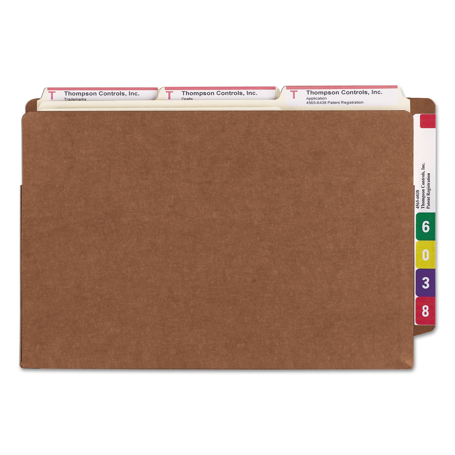 Smead Heavy-Duty Redrope End Tab Tuff Pockets, 5.25" Expansion, Legal Size, Redrope, 10/box