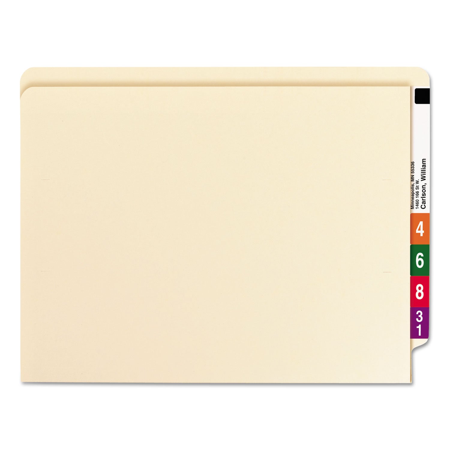 Smead Heavyweight End Tab Fastener Folders, Interior Front-Cover Pocket, 0.75" Expansion, 1 Fastener, Letter Size, Manila, 50/Box