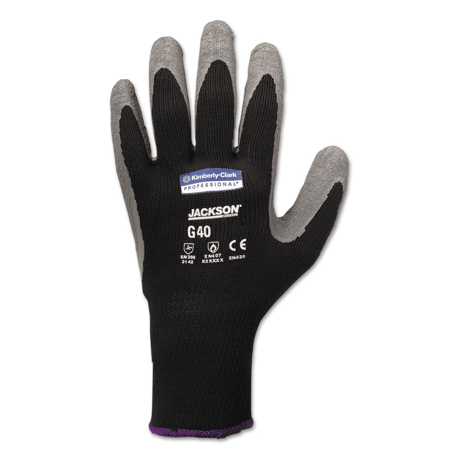 KleenGuard™ G40 Latex Coated Gloves, 270 mm Length, 11 X-Large, Poly/Cotton, Gray/Black, 12 Pairs/Pack