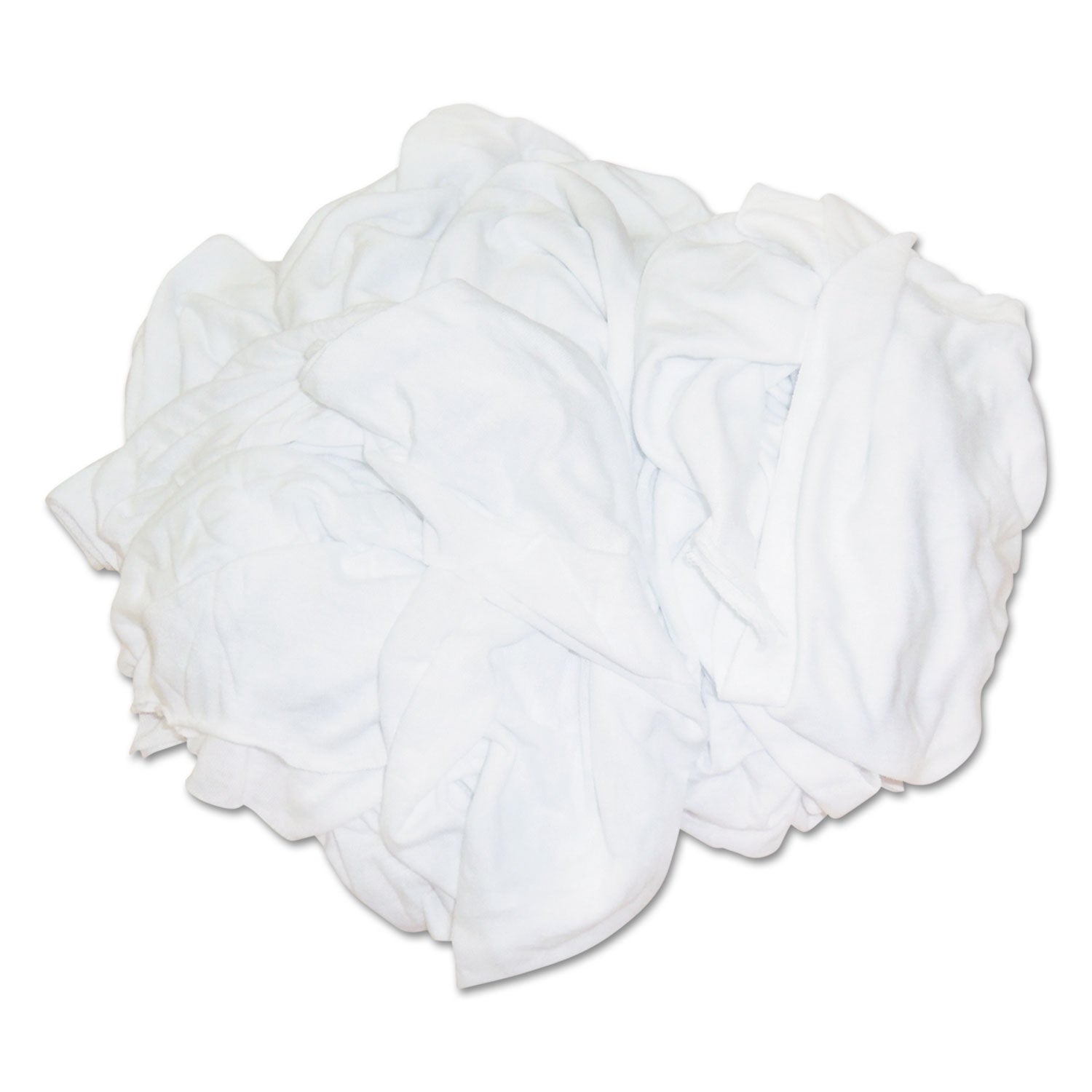 New Bleached White T-Shirt Rags, Multi-Fabric, 25 lb Polybag