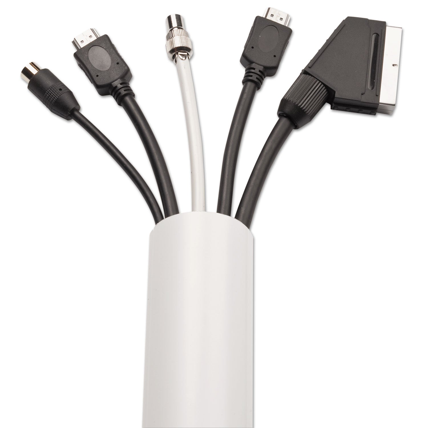 D-Line® Decorative Desk Cord Cover, 60" X 2" X 1" Cover, White