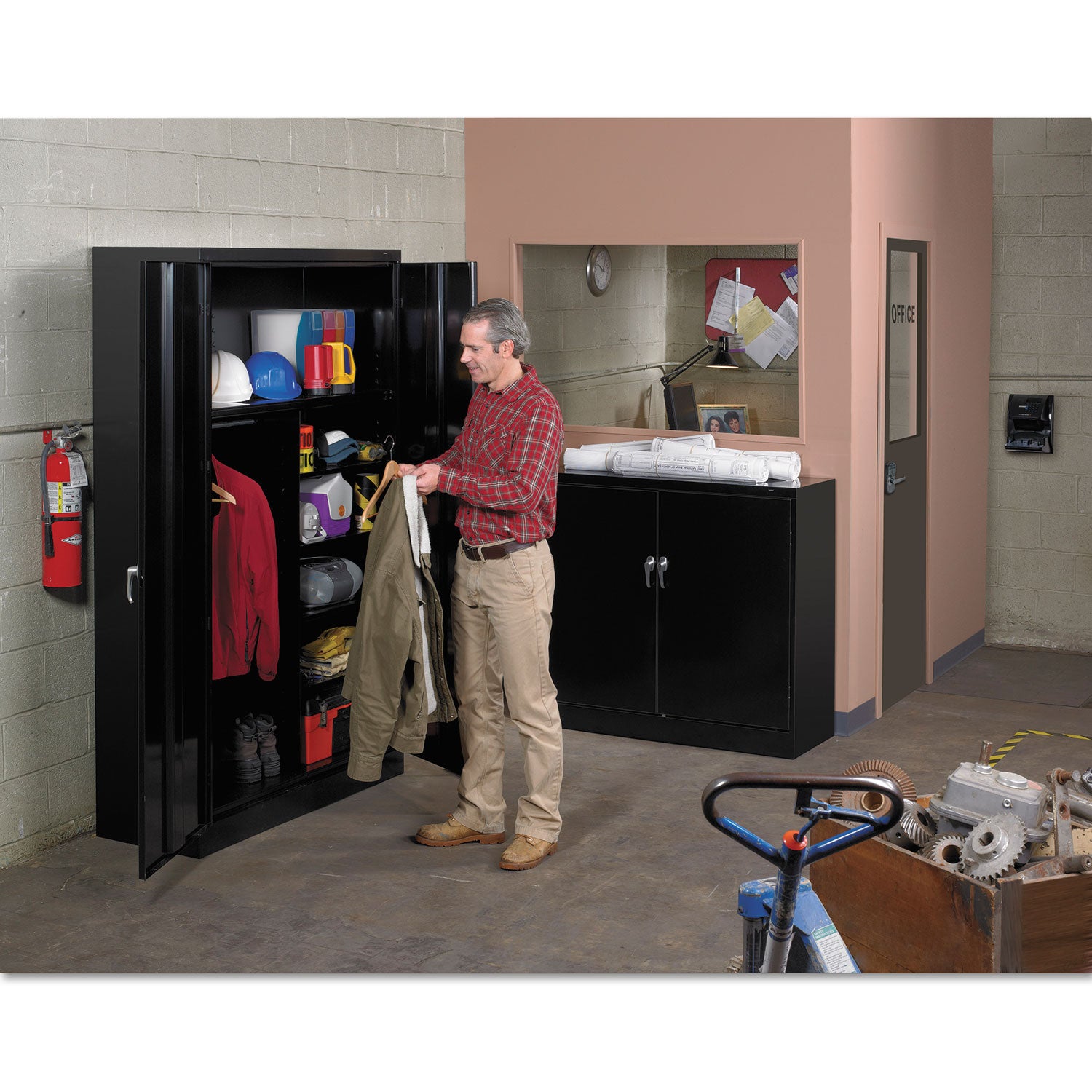 Tennsco Assembled Jumbo Steel Storage Cabinet, 48w X 24d X 78h, Black