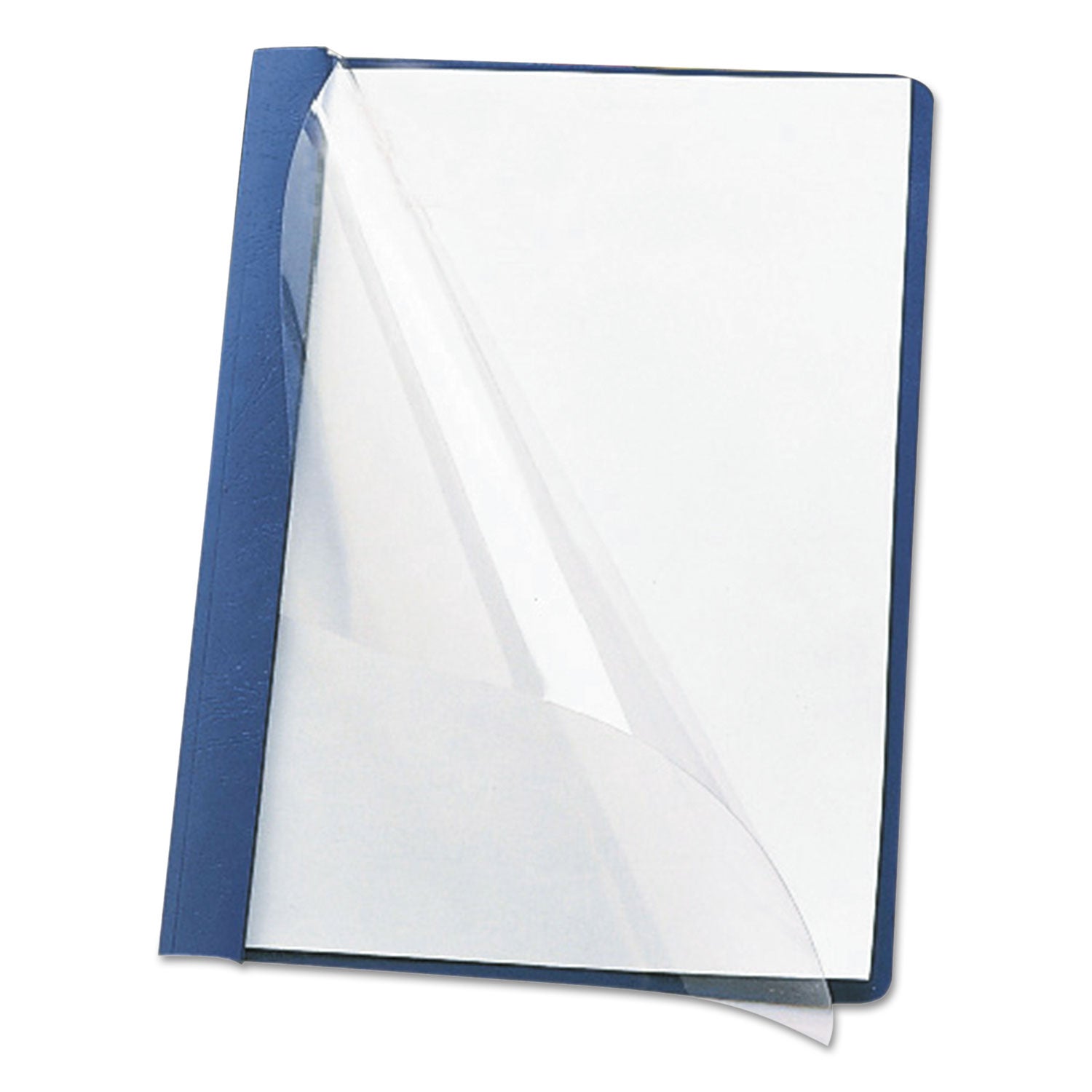 Smead Clear Front Report Cover, Double-Prong Fastener,  0.5" Capacity, 8.5 x 11, Clear/Blue, 25/Box