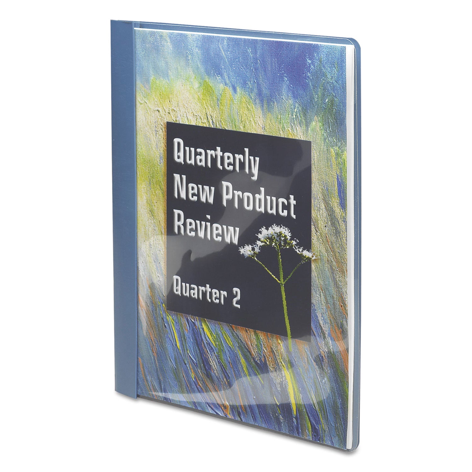 Smead Clear Front Report Cover, Double-Prong Fastener,  0.5" Capacity, 8.5 x 11, Clear/Blue, 25/Box