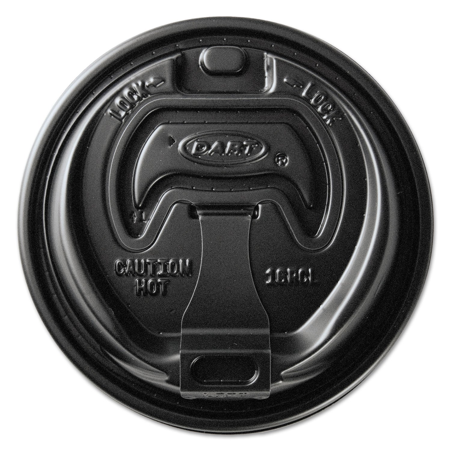 Dart® Optima Reclosable Lids for Hot Paper Cups, Fits 10 oz to 24 oz Hot Cups, Plastic, Black, 1,000/Carton
