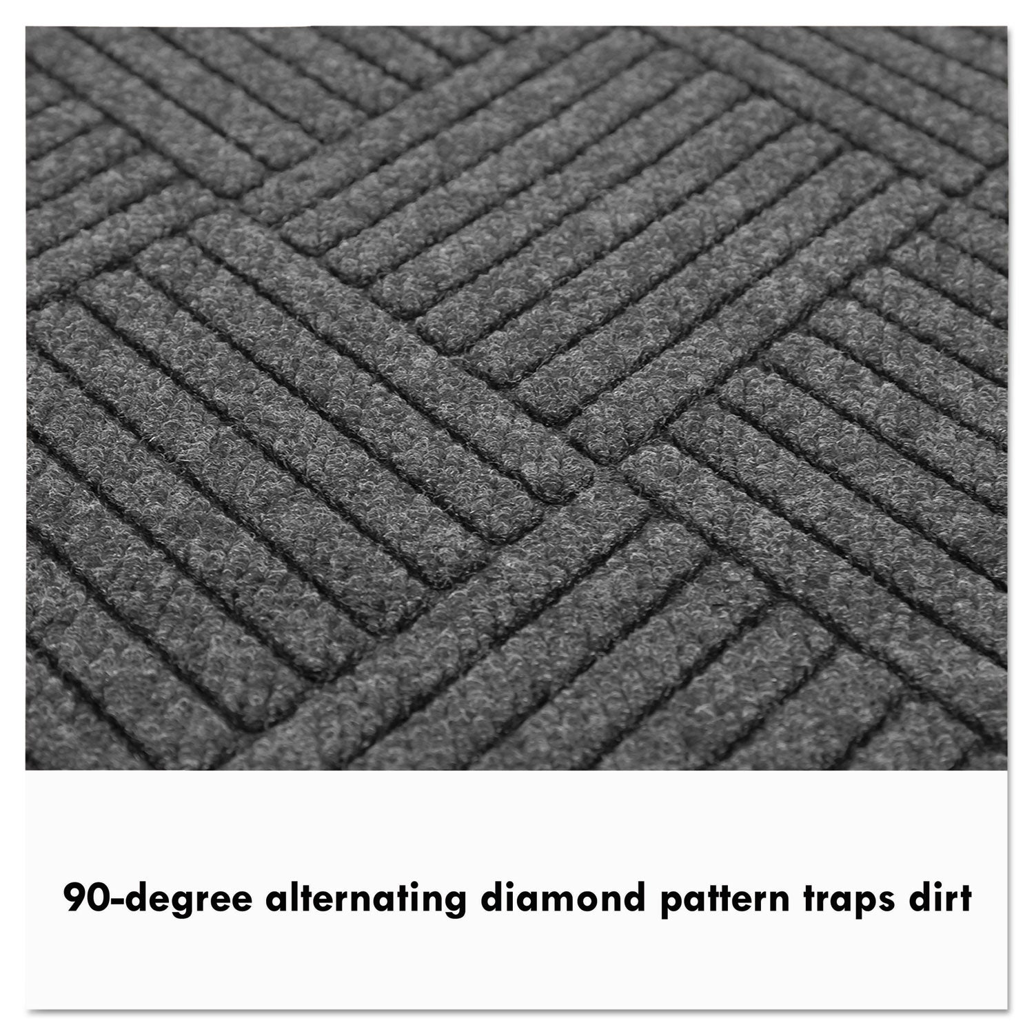 Guardian Ecoguard Diamond Floor Mat, Single Fan, 36 X 72, Charcoal