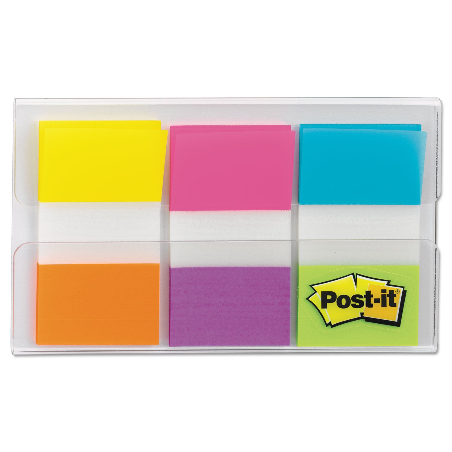 Post-it® Flags Page Flags In Portable Dispenser, Assorted Brights, 60 Flags/pack
