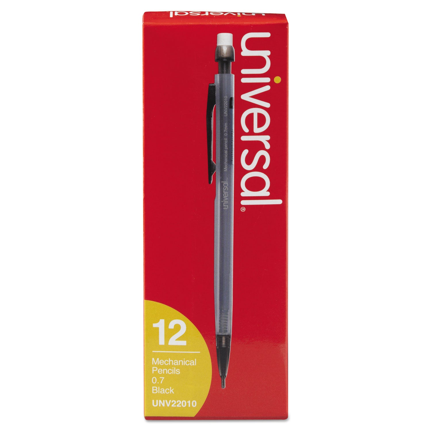 Universal™ Mechanical Pencil, 0.7 mm, HB (#2), Black Lead, Smoke/Black Barrel, Dozen