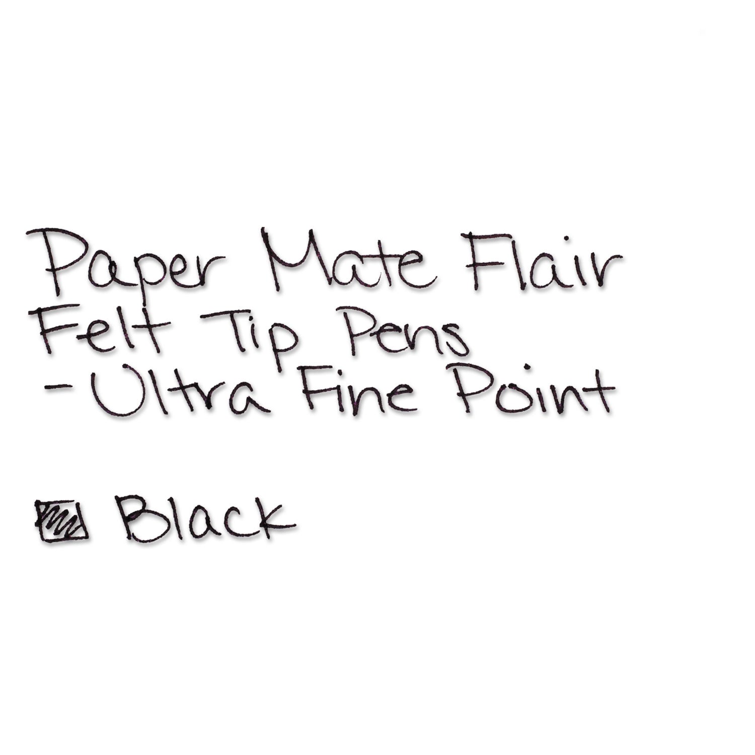 Paper Mate® Flair Felt Tip Porous Point Pen, Stick, Ultra-Fine 0.4 mm, Black Ink, Gray/Black Barrel, Dozen