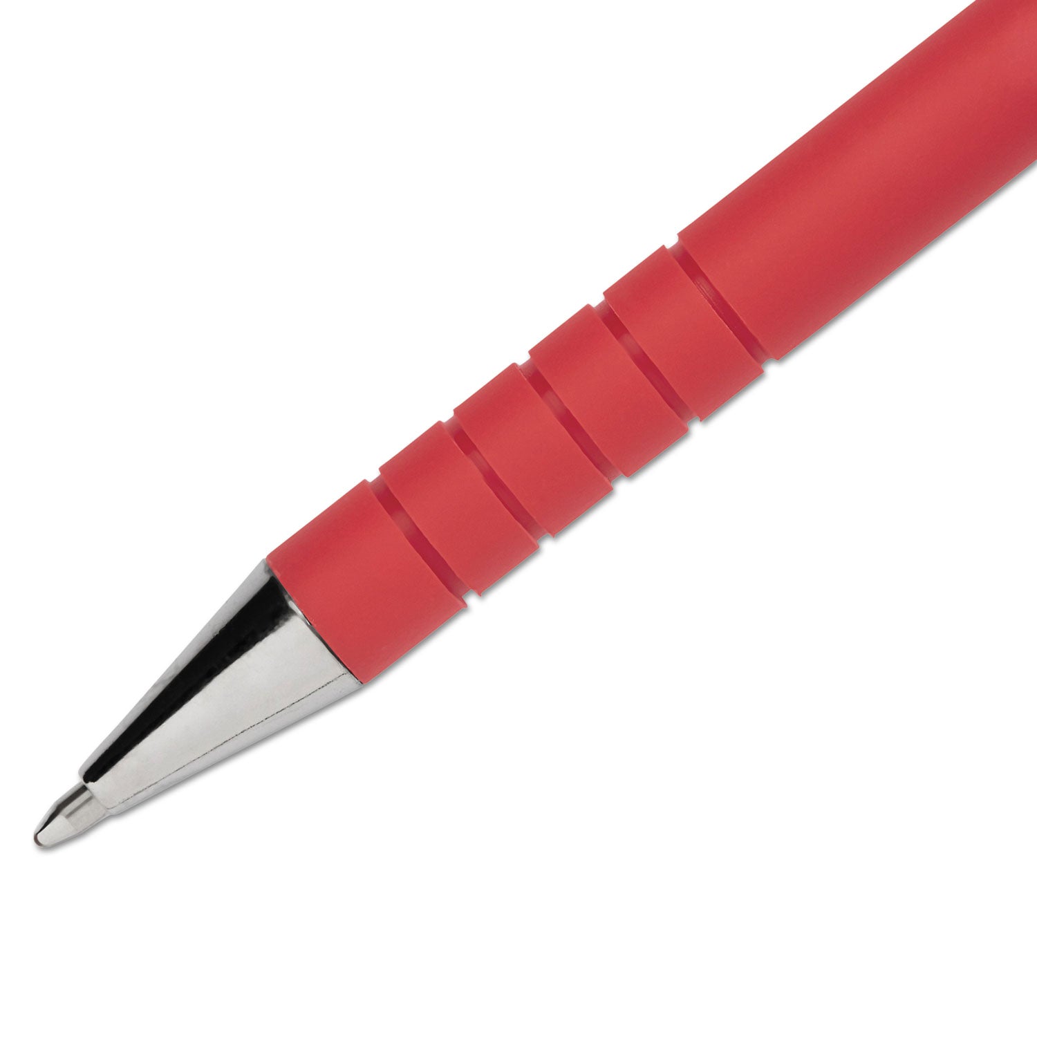 Paper Mate® FlexGrip Ultra Recycled Ballpoint Pen, Stick, Medium 1 mm, Red Ink, Red Barrel, Dozen