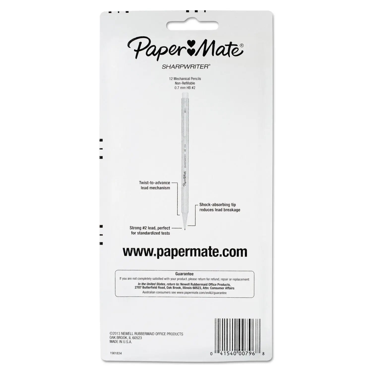 Sharpwriter Mechanical Pencil, 0.7 mm, HB (#2.5), Black Lead, Assorted Barrel Colors, Dozen Paper Mate® Flipcost