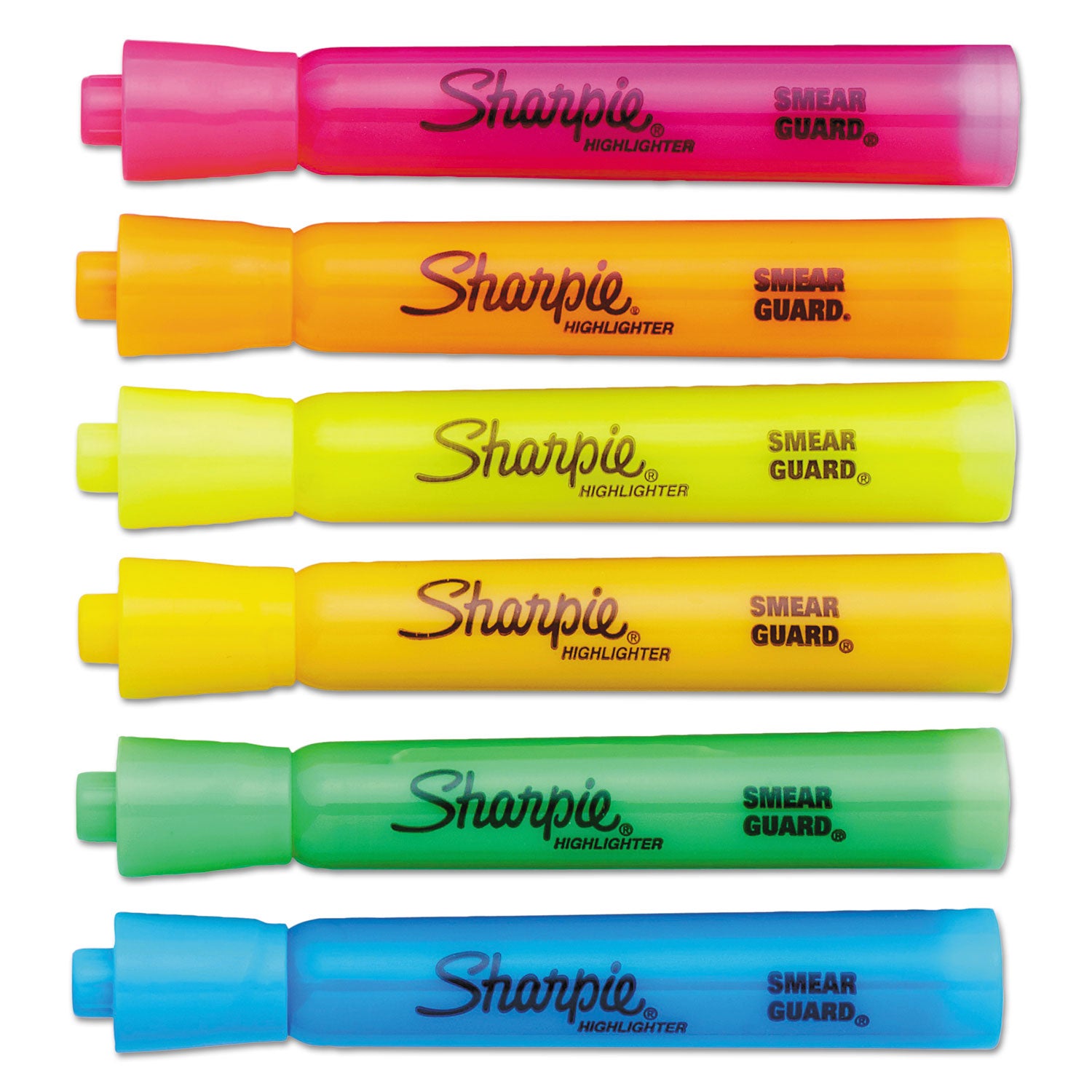 Sharpie® Tank Style Highlighters With Open-Stock Box, Assorted Ink Colors, Chisel Tip, Assorted Barrel Colors, Dozen
