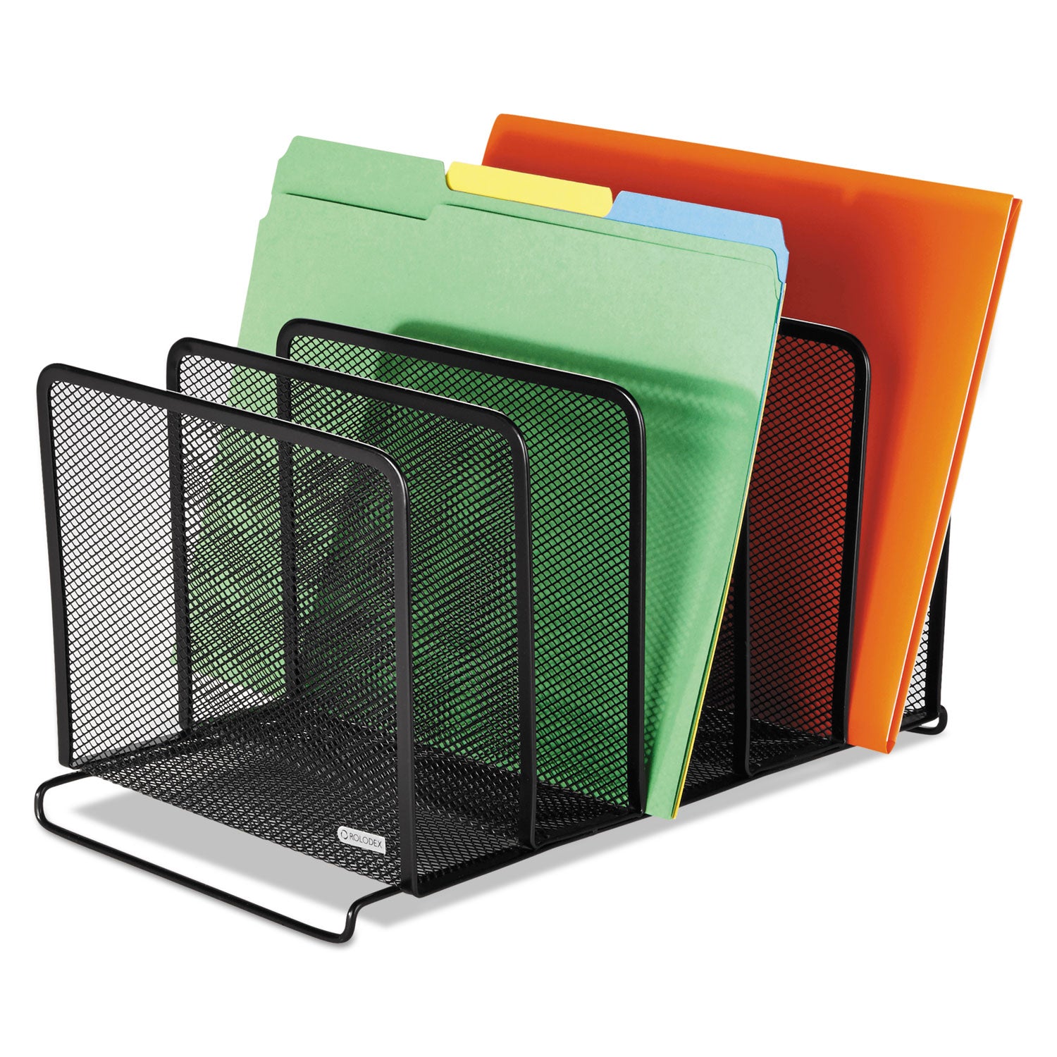 Rolodex™ Mesh Stacking Sorter, 5 Sections, Letter To Legal Size Files, 8.25" X 14.38" X 7.88", Black