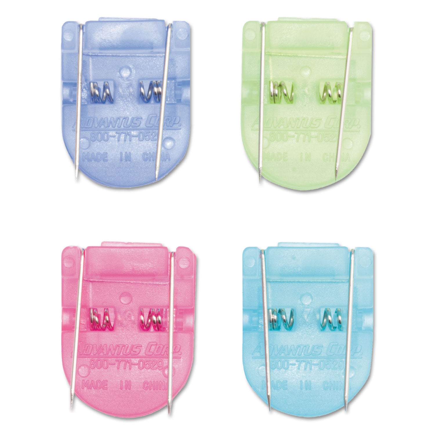 Advantus Wall Clips for Fabric Panels, 40 Sheet Capacity, Assorted Cool Colors, 50/Box