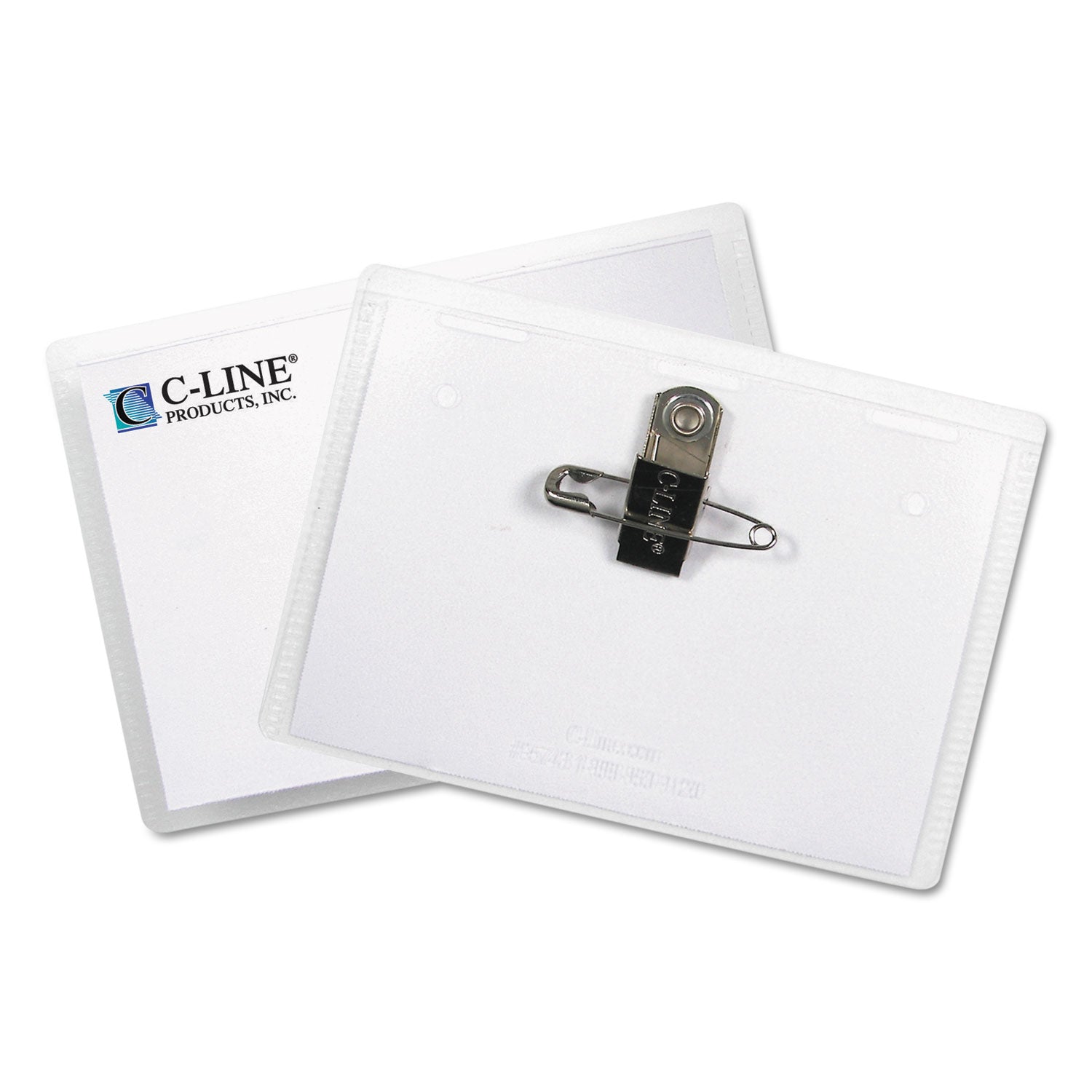 C-Line® Name Badge Kits, Top Load, 3 1/2 X 2 1/4, Clear, Combo Clip/pin, 50/box