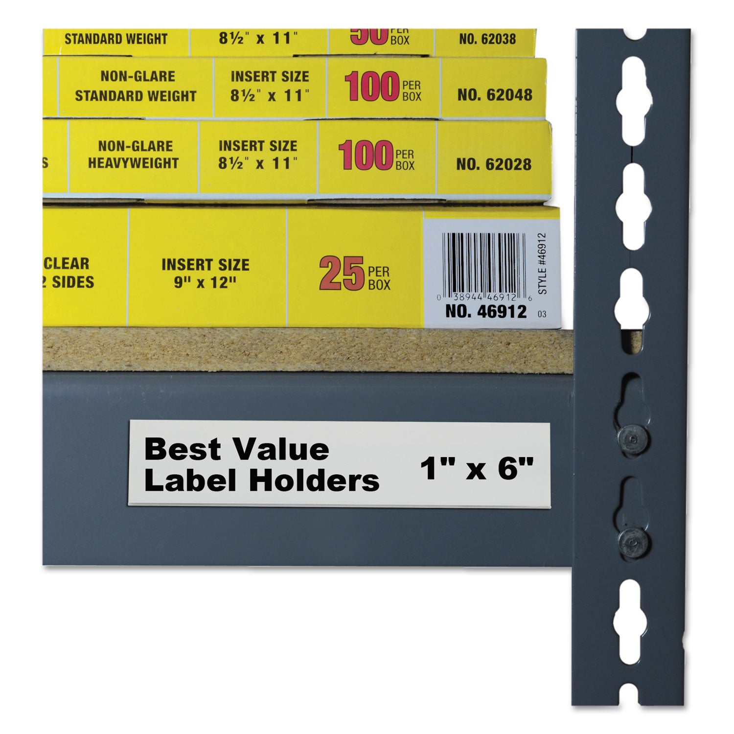 C-Line® Self-Adhesive Label Holders, Top Load, 1 X 6, Clear, 50/pack