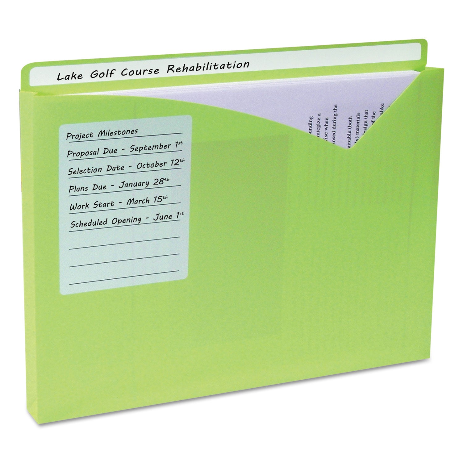 C-Line® Write-On Poly File Jackets, Straight Tab, Letter Size, Assorted Colors, 25/box