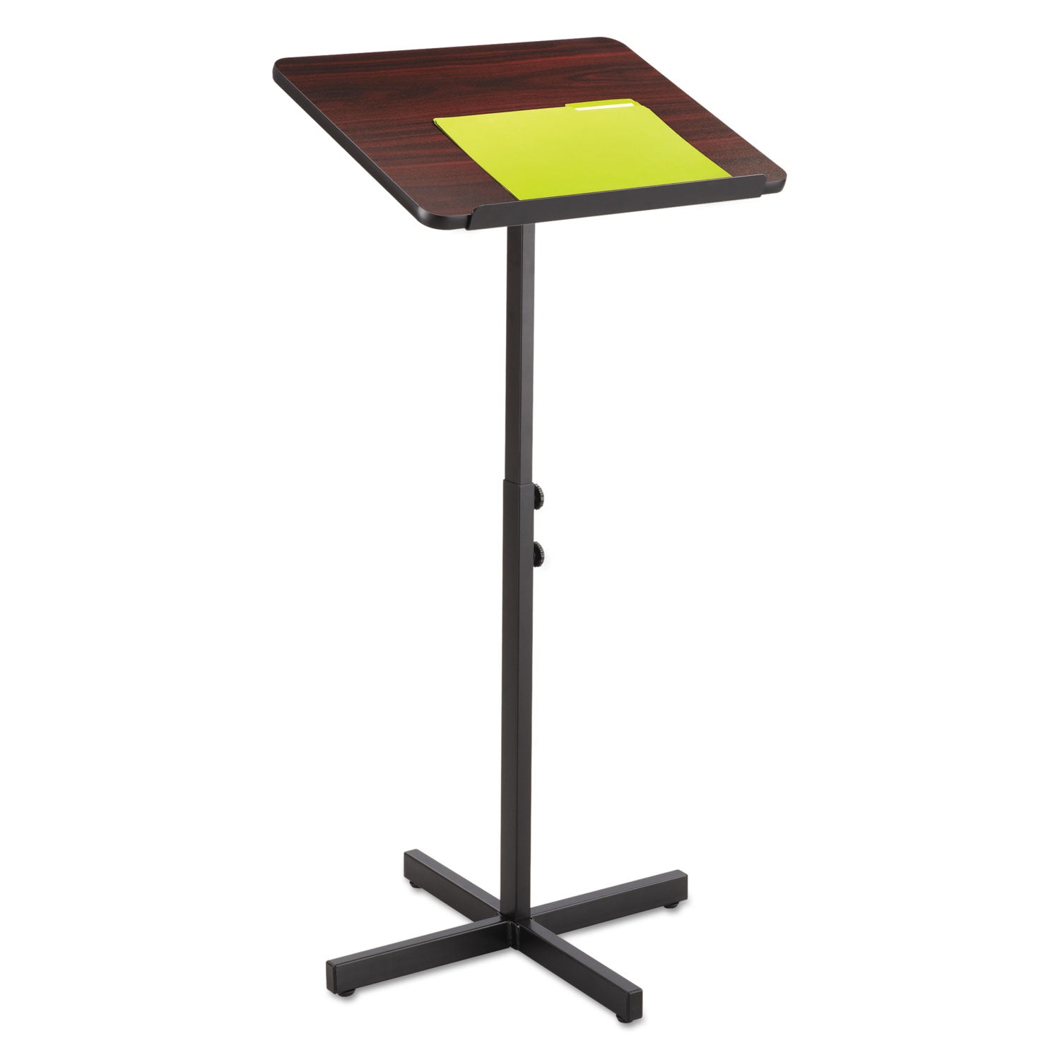 Safco® Adjustable Speaker Stand, 21 X 21 X 29.5 To 46, Mahogany/black