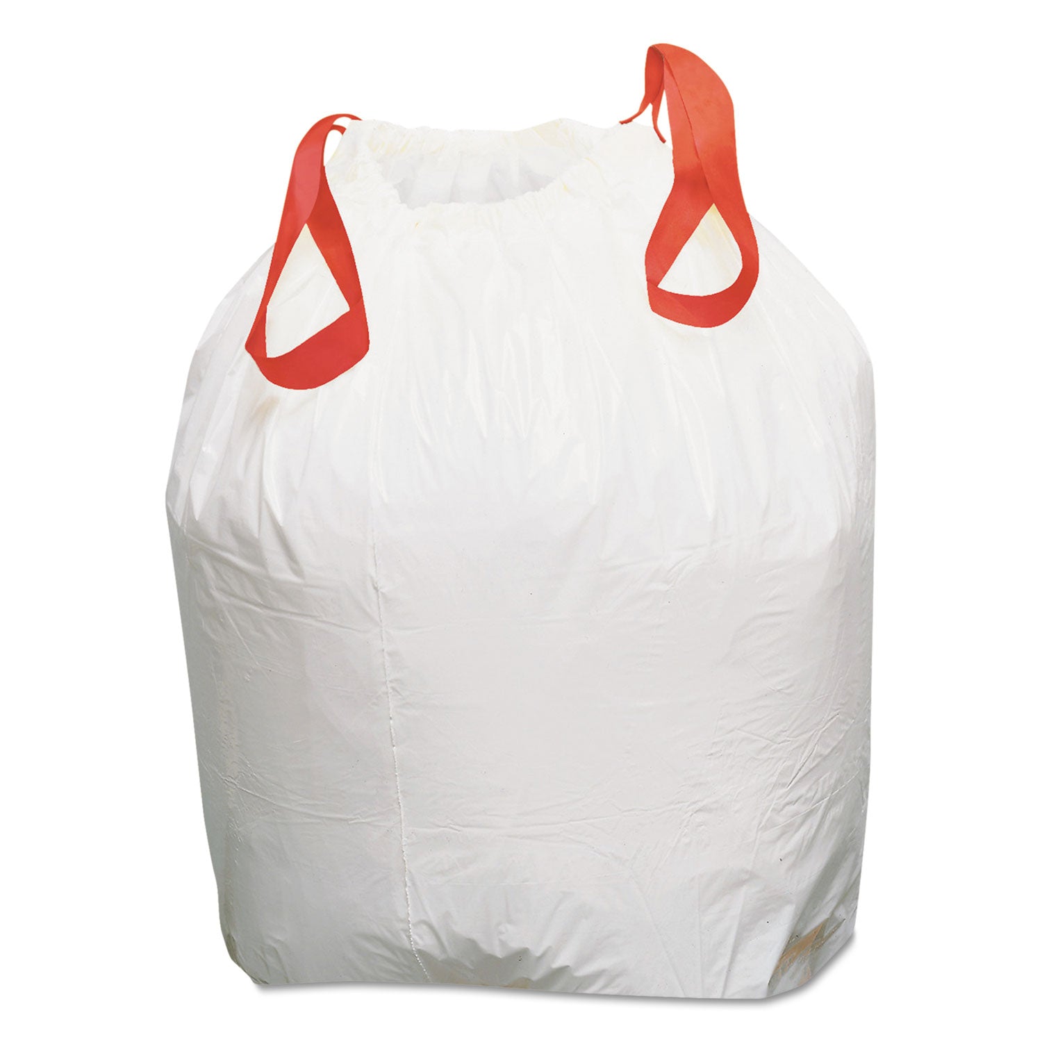 Draw 'n Tie® Heavy-Duty Trash Bags, Drawstring, 13 gal, 24.5" x 27.38", White, 50 Bags/Roll, 4 Rolls/Box