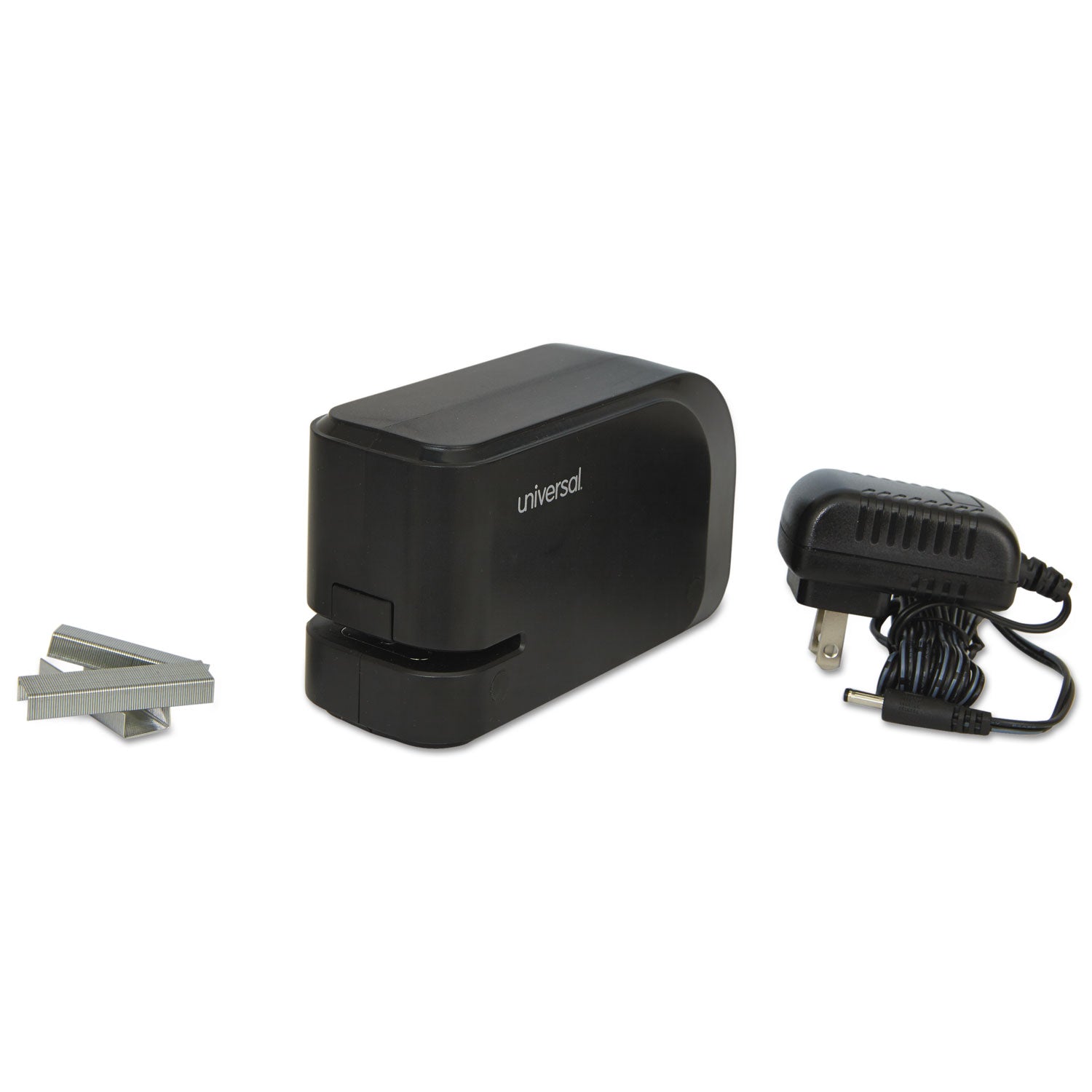 Universal® Half-Strip Electric Stapler With Staple Channel Release Button, 20-Sheet Capacity, Black
