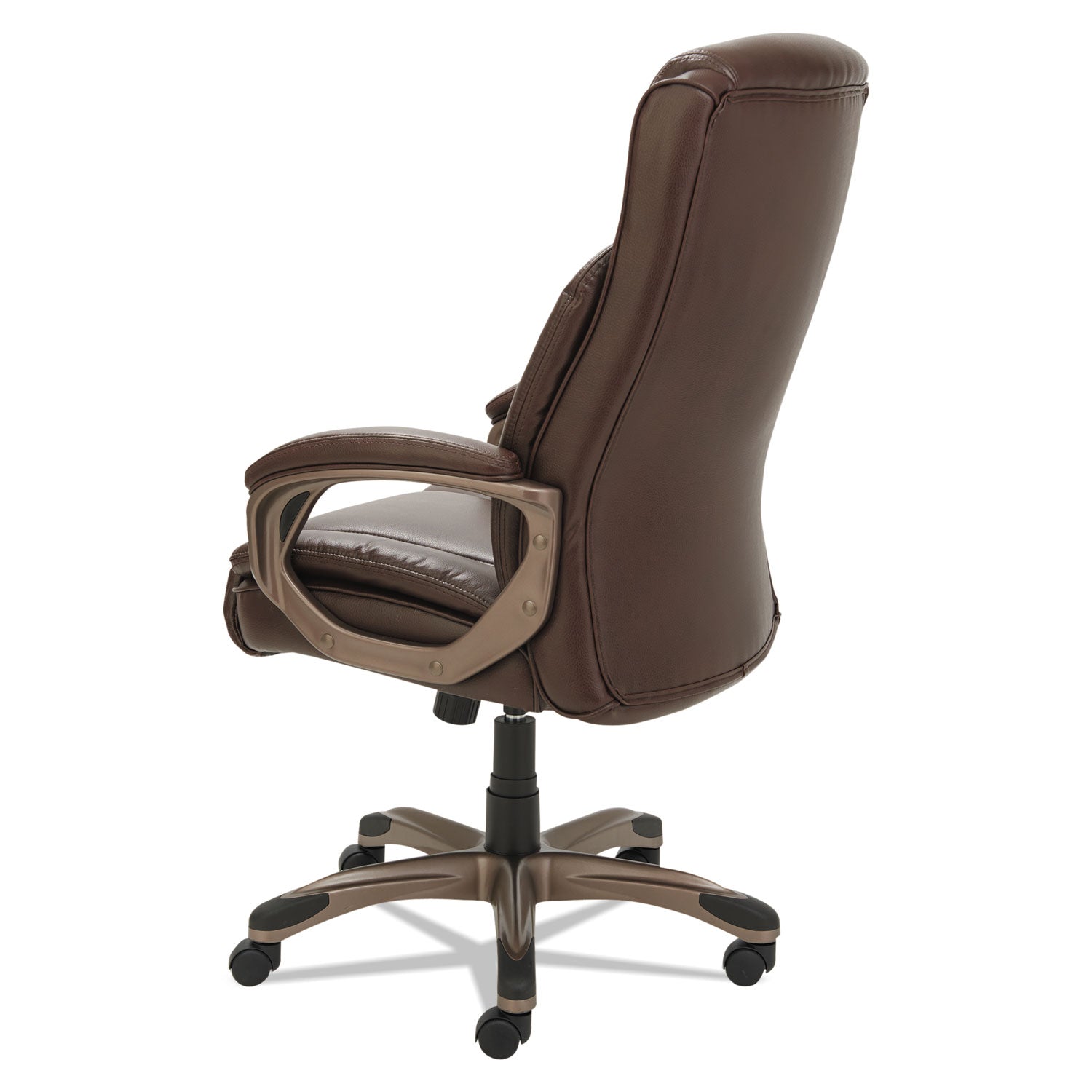 Alera® Alera Veon Series Executive High-Back Bonded Leather Chair, Supports Up To 275 Lb, Brown Seat/back, Bronze Base
