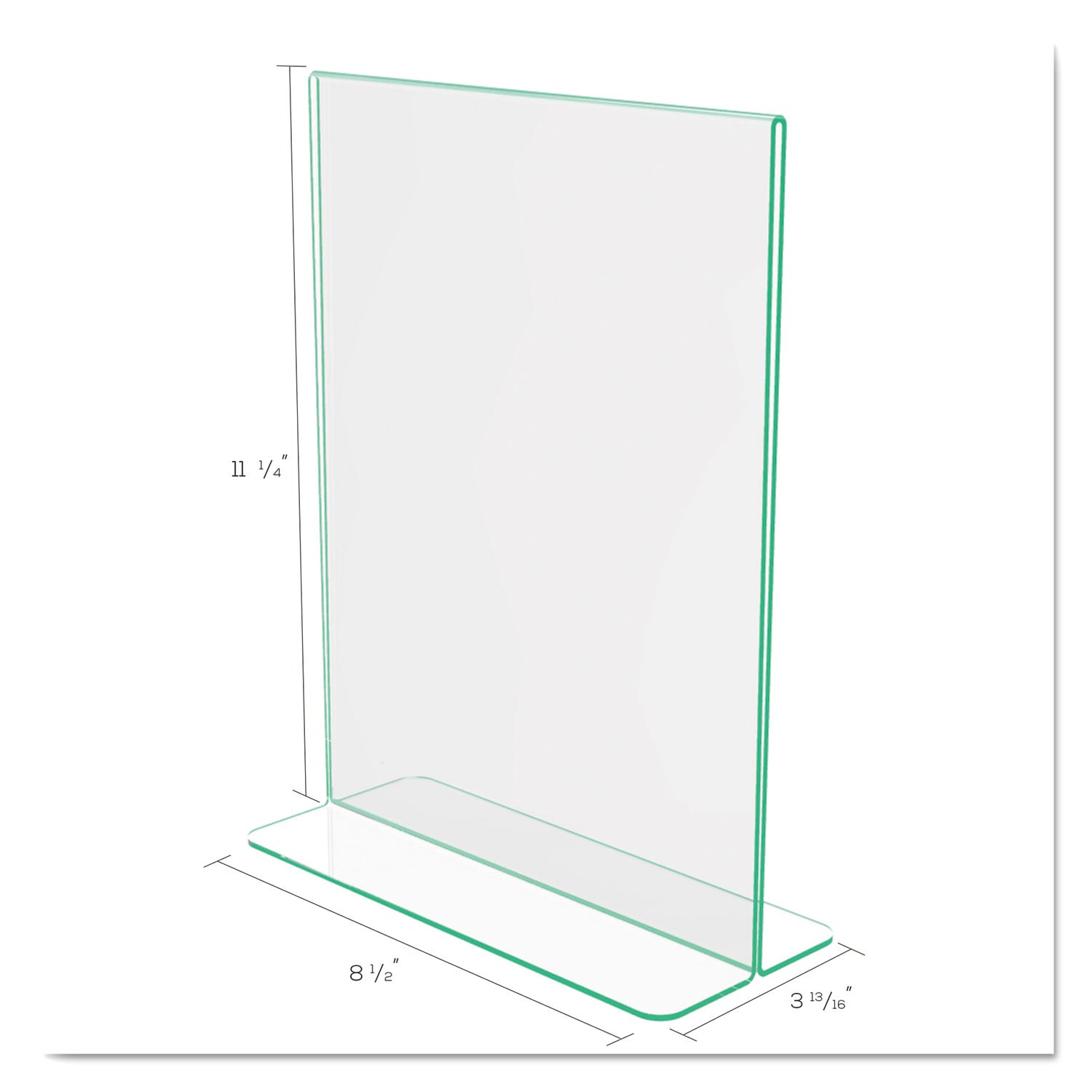 deflecto® Superior Image Premium Green Edge Sign Holders, 8.5 x 11 Insert, Clear/Green