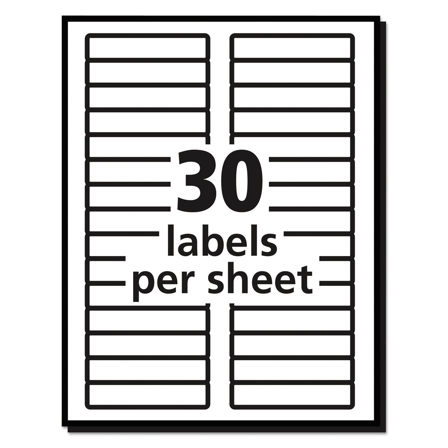 Avery® Permanent Trueblock File Folder Labels With Sure Feed Technology, 0.66 X 3.44, White, 30/sheet, 50 Sheets/box