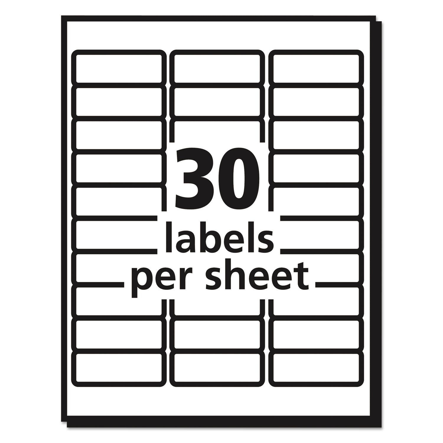 Avery® Matte Clear Easy Peel Mailing Labels W/ Sure Feed Technology, Laser Printers, 1 X 2.63, Clear, 30/sheet, 25 Sheets/box