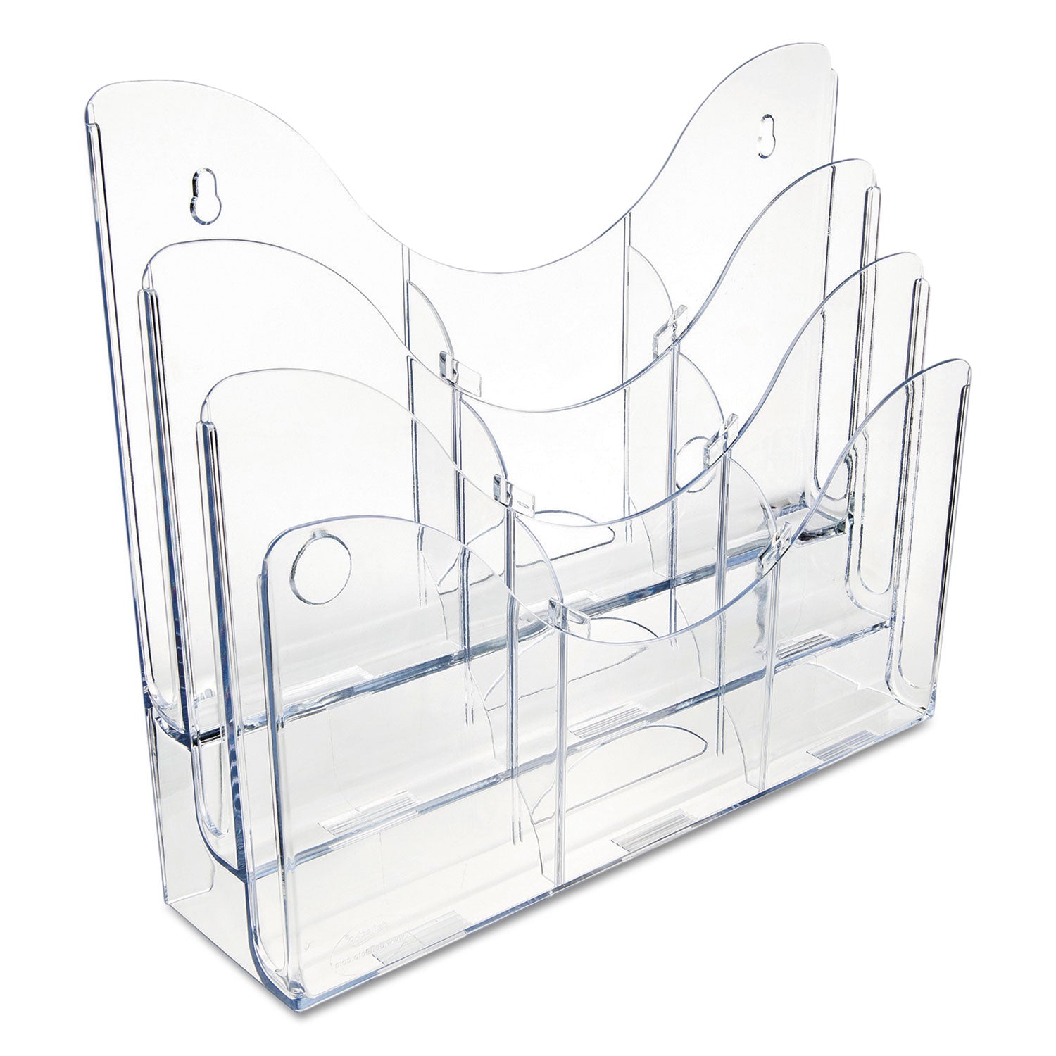 deflecto® 3-Tier Document Organizer W/6 Removable Dividers, 14w X 3.5d X 11.5h, Clear