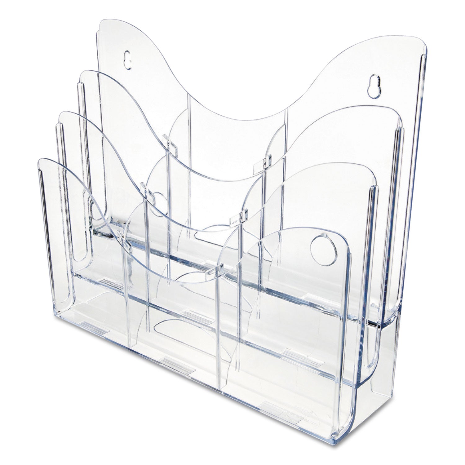 deflecto® 3-Tier Document Organizer W/6 Removable Dividers, 14w X 3.5d X 11.5h, Clear