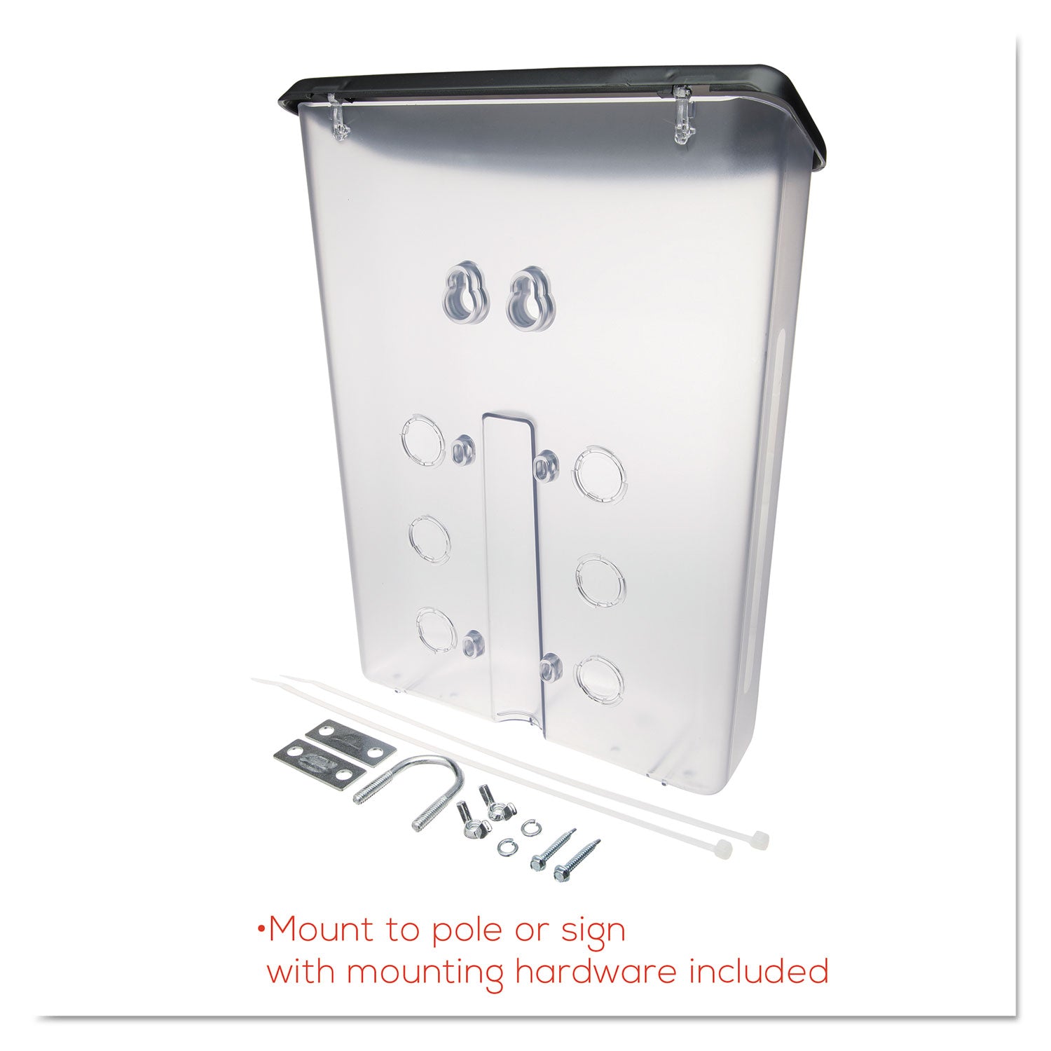 deflecto® Outdoor Literature Box, 10w X 4.5d X 13.13h, Clear/black