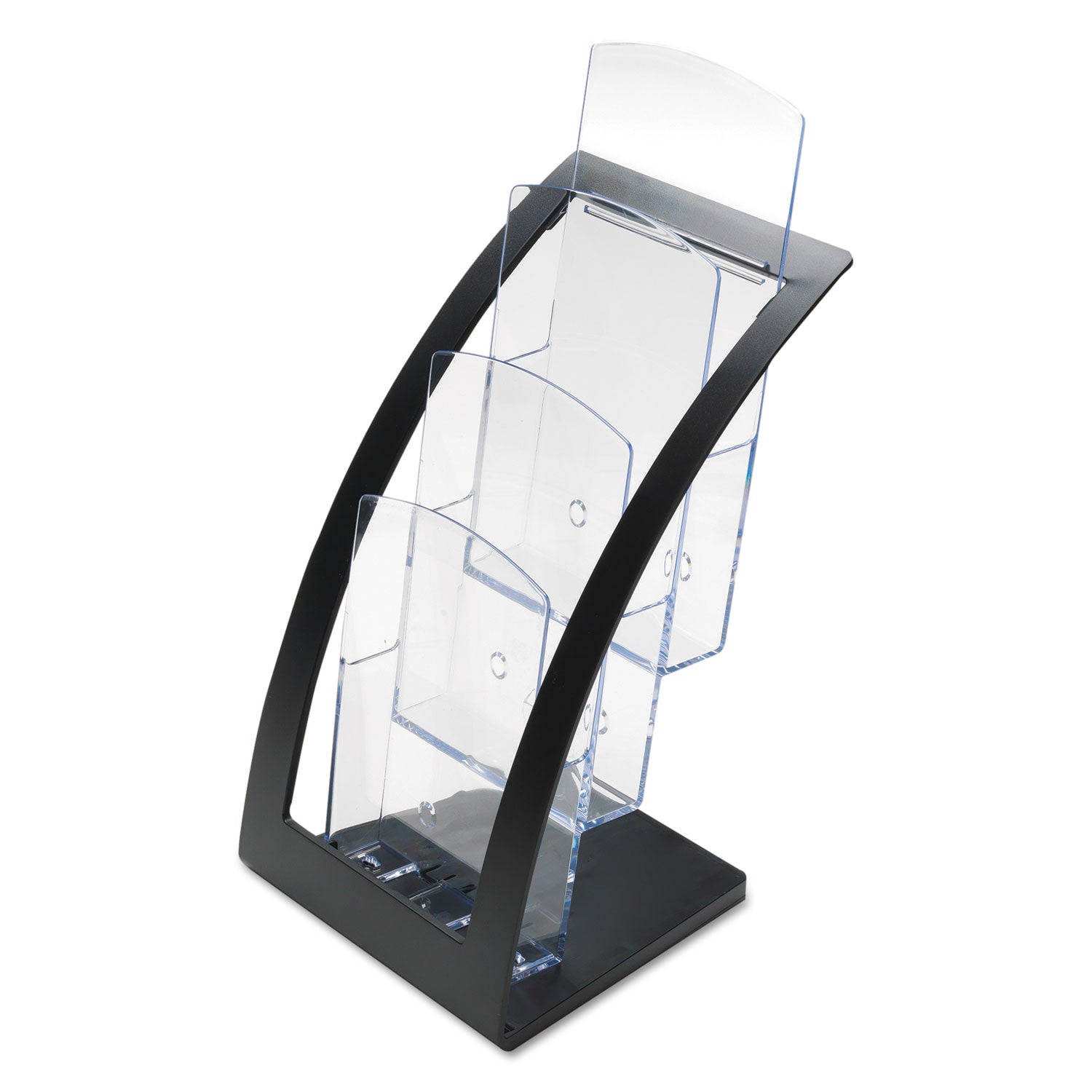 deflecto® 3-Tier Literature Holder, Leaflet Size, 6.75w X 6.94d X 13.31h, Black