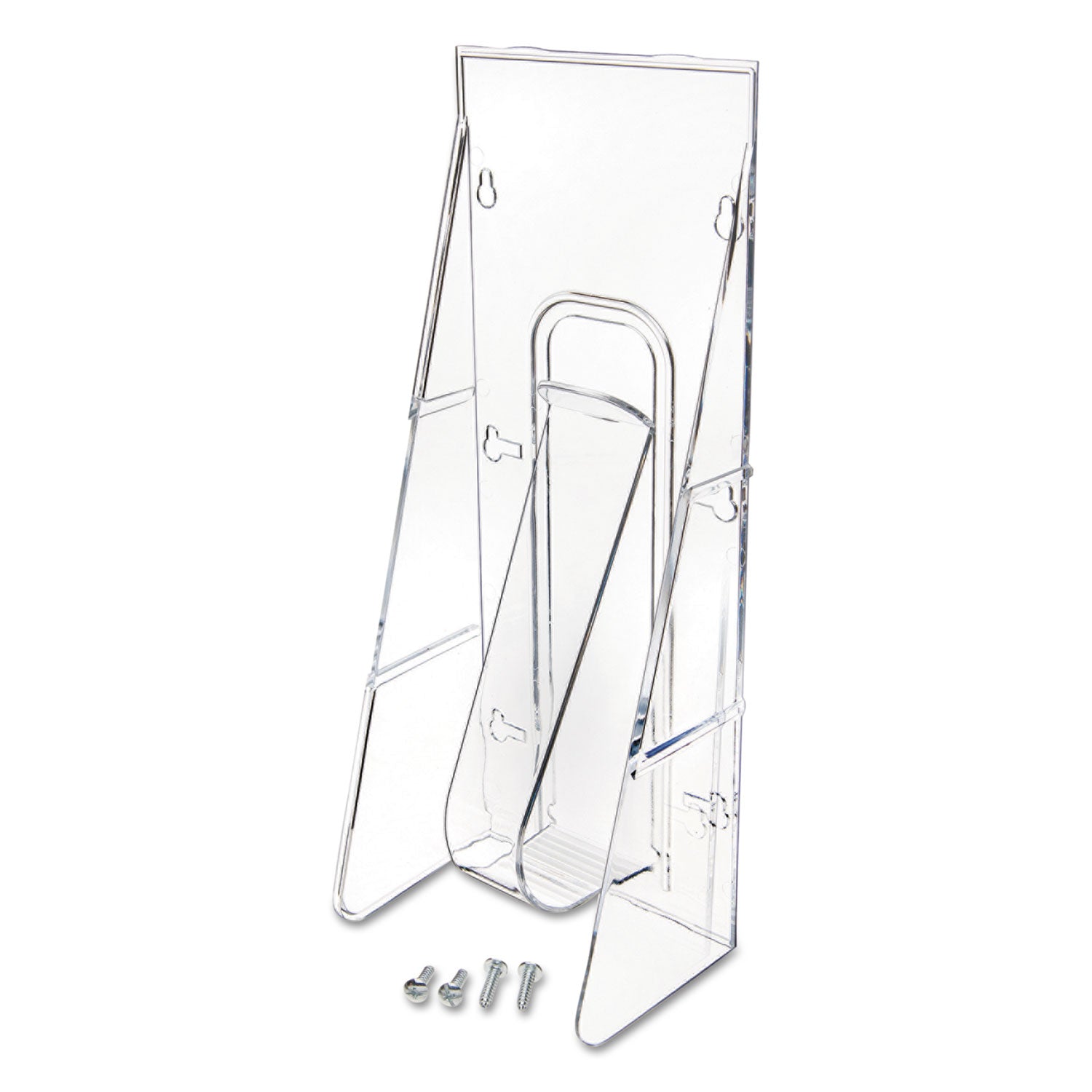 deflecto® Stand-Tall Wall-Mount Literature Rack, Leaflet, 4.56w X 3.25d X 11.88h, Clear