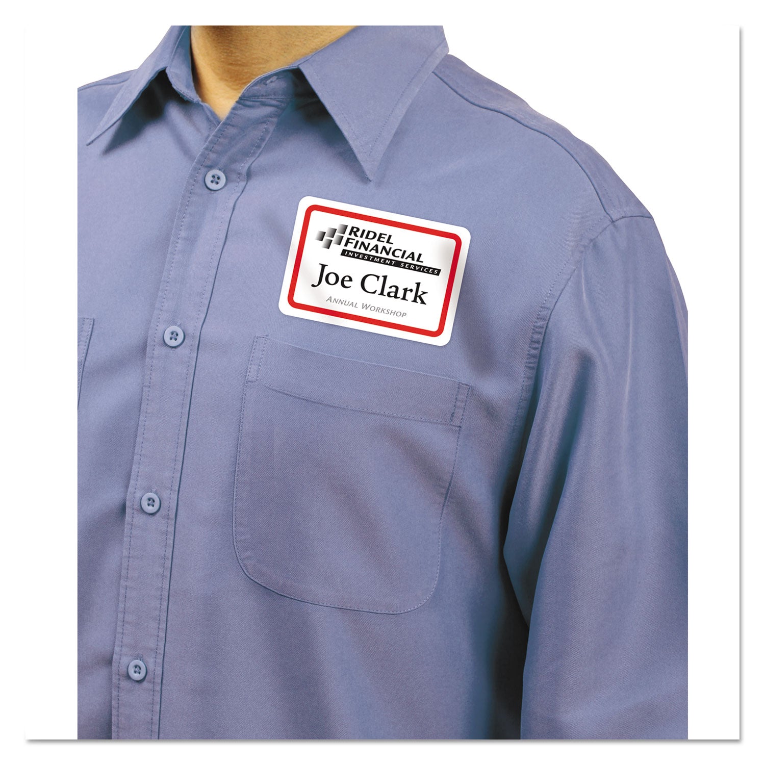 Avery® Flexible Adhesive Name Badge Labels, 3.38 X 2.33, White/red Border, 400/box