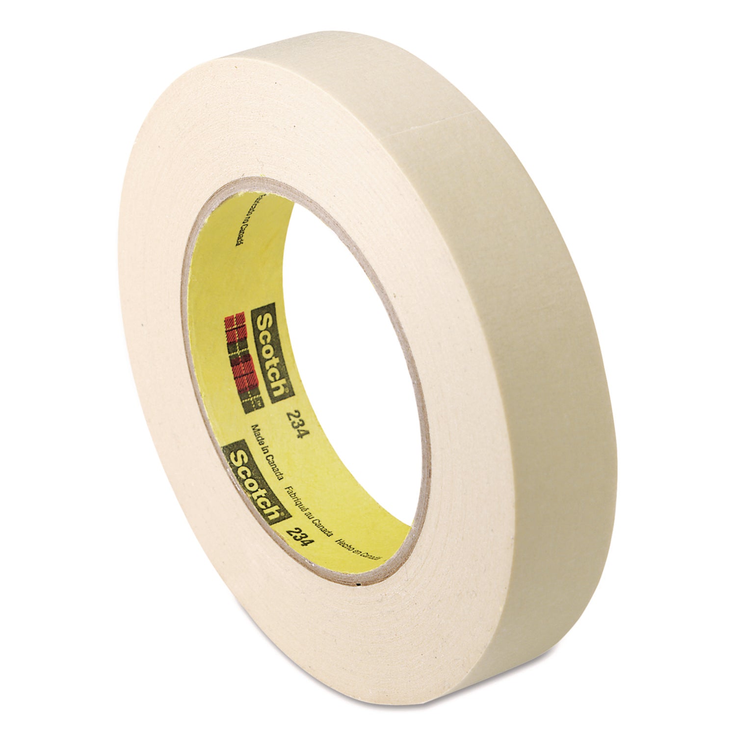 Scotch® General Purpose Masking Tape 234, 3" Core, 24 mm x 55 m, Tan, 9/Pack