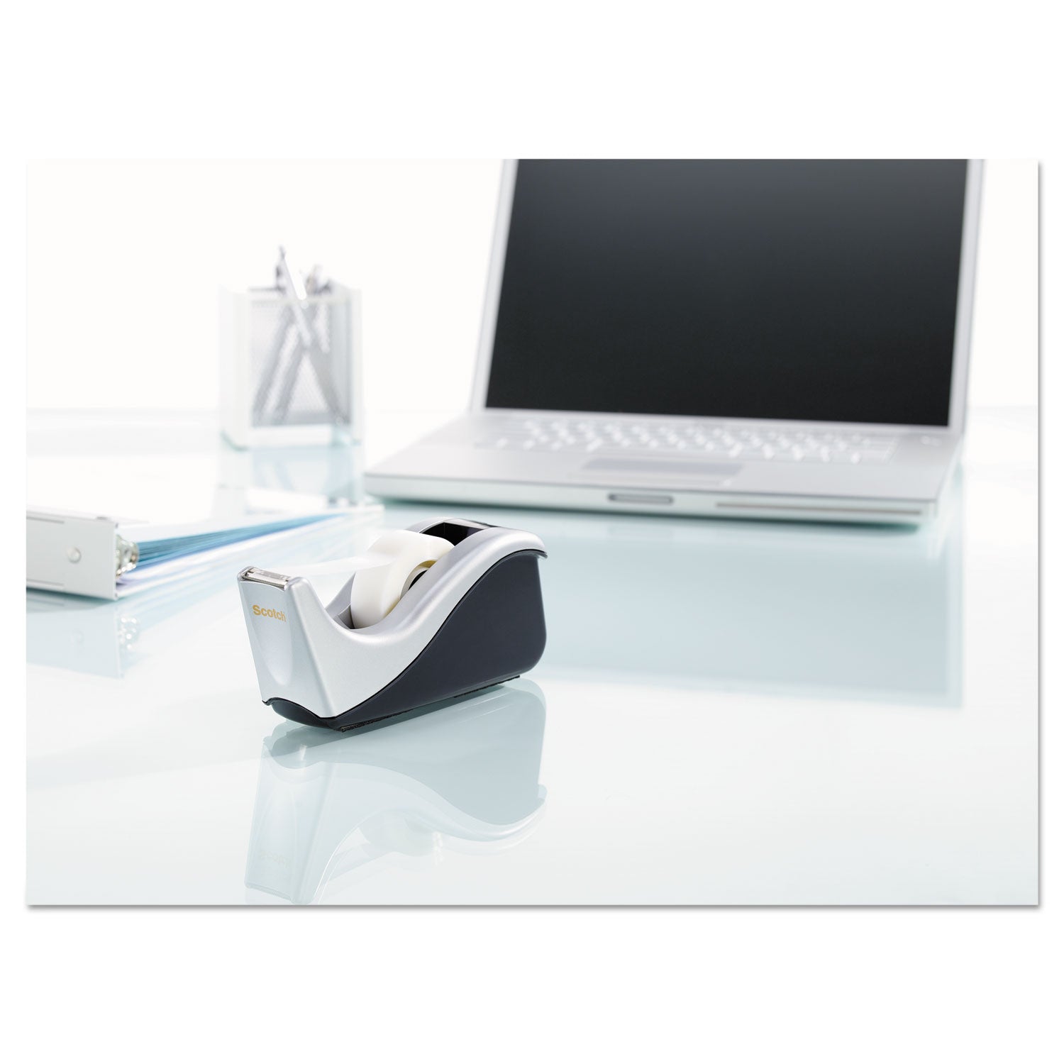 Scotch® Value Desktop Tape Dispenser, 1" Core, Two-Tone Black