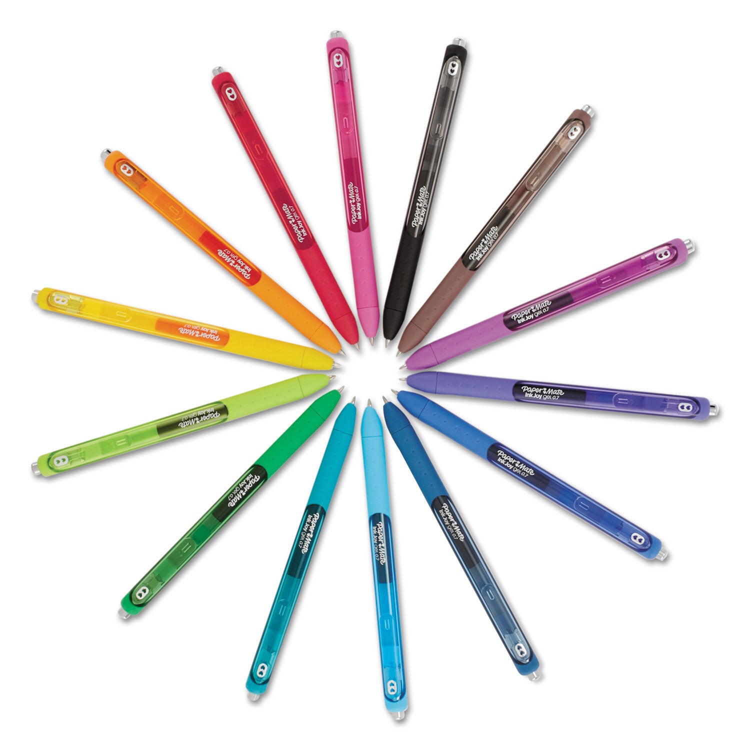 Paper Mate® InkJoy Gel Pen, Retractable, Medium 0.7 mm, Assorted Ink and Barrel Colors, 14/Pack